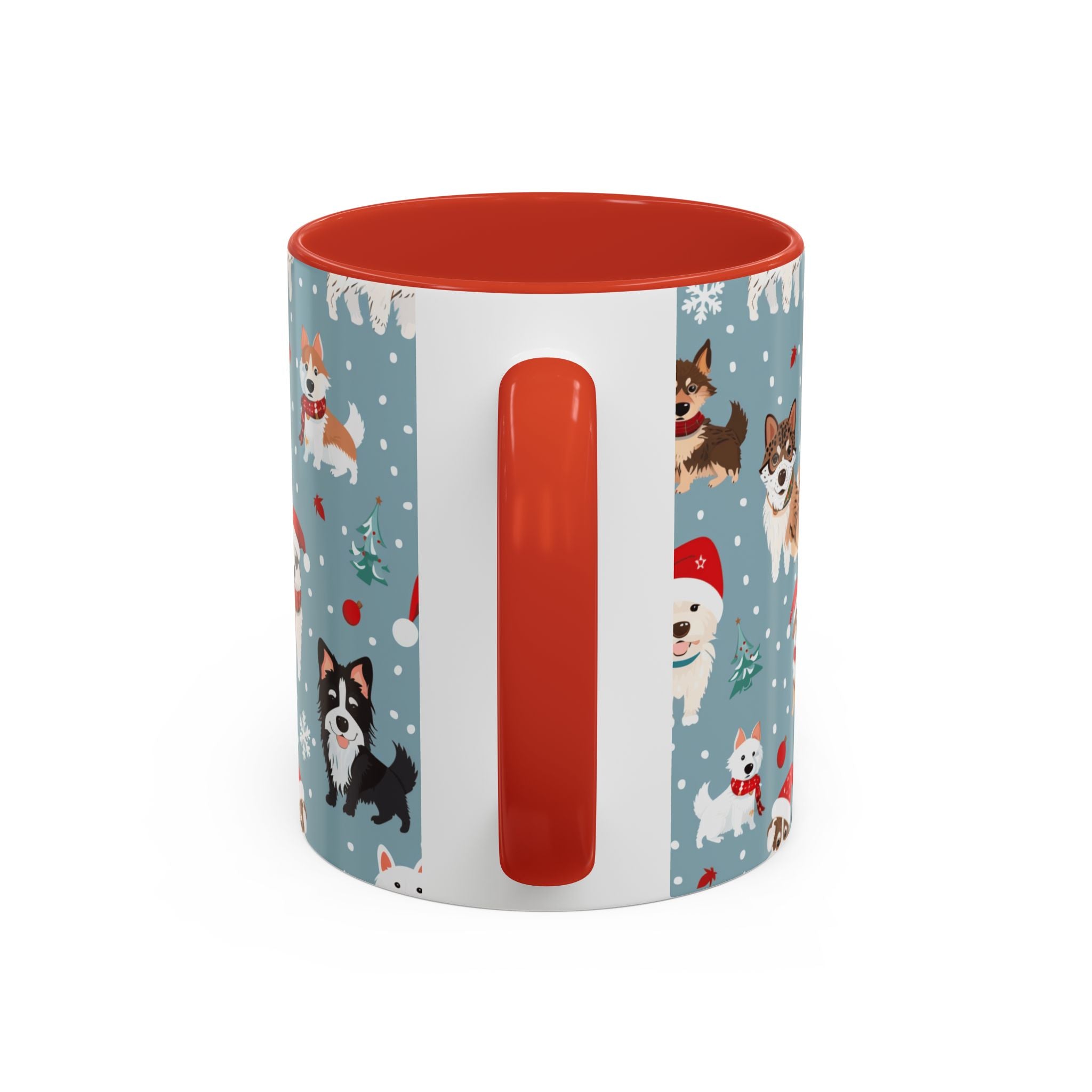 Corgi Holiday Coffee Mug – Cute Santa Dog Pattern Accent Mug (11/15oz)