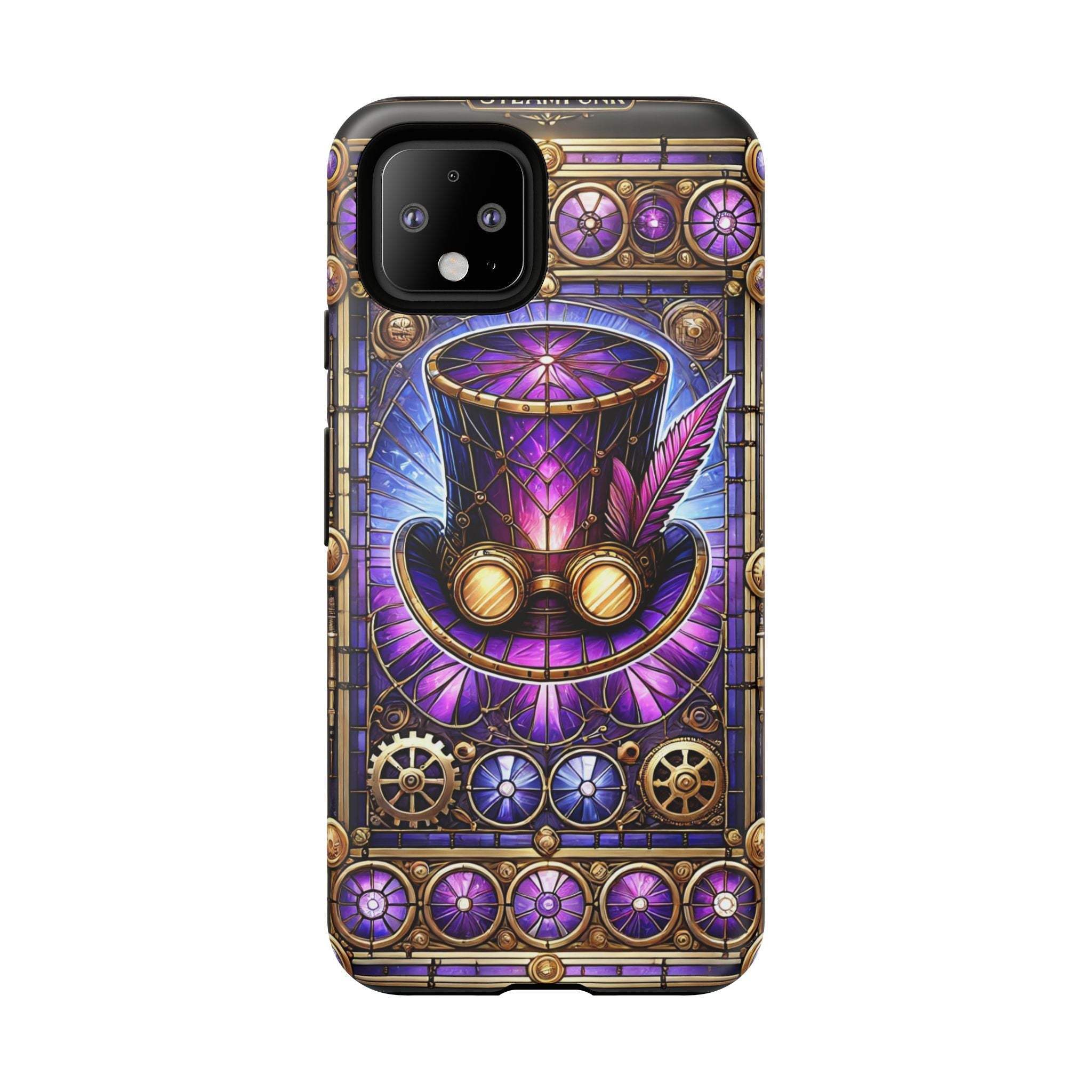 Stained Glass Steampunk Android Phone Case – 3D Full-Wrap Protective Cover with TPU Liner