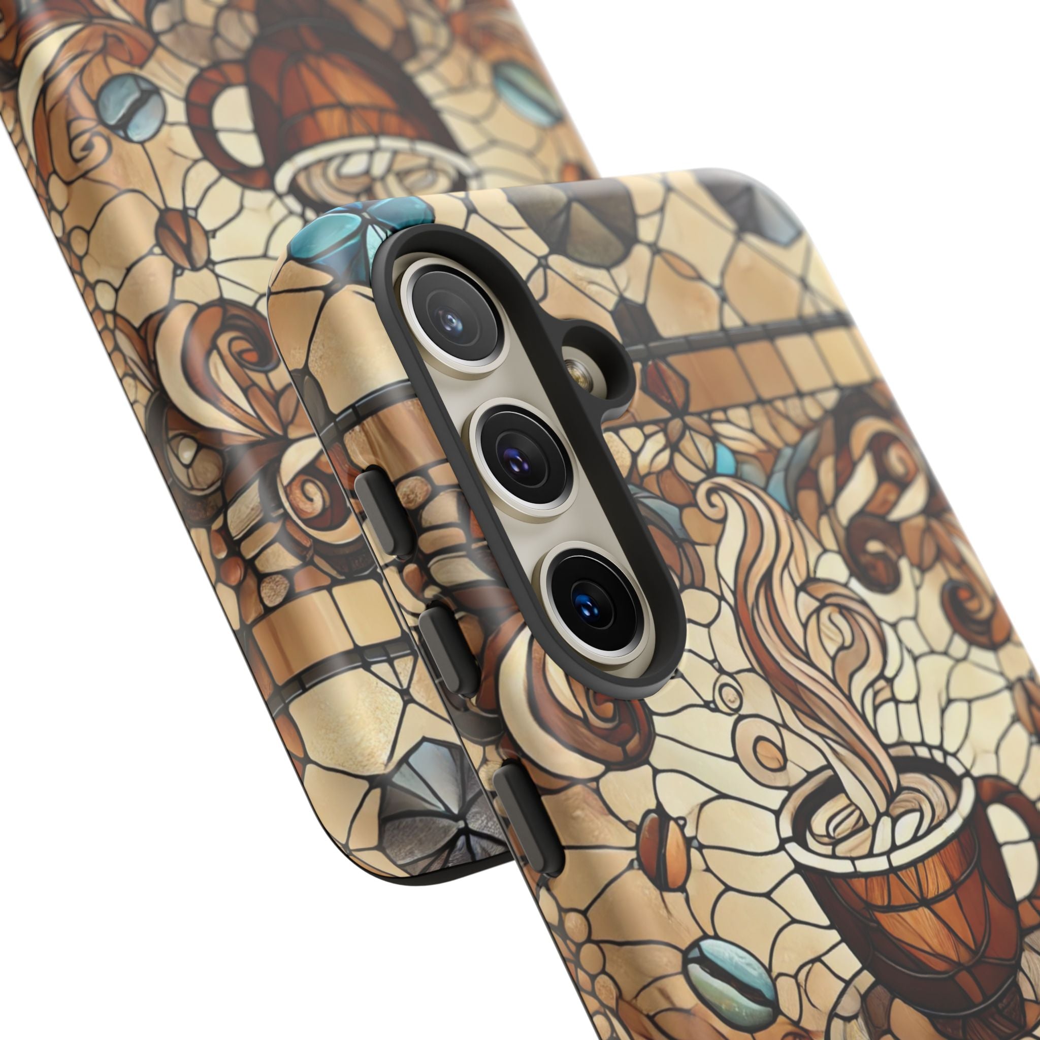 Stained Glass Coffee Android Phone Case – Shockproof TPU, 3D Wrap