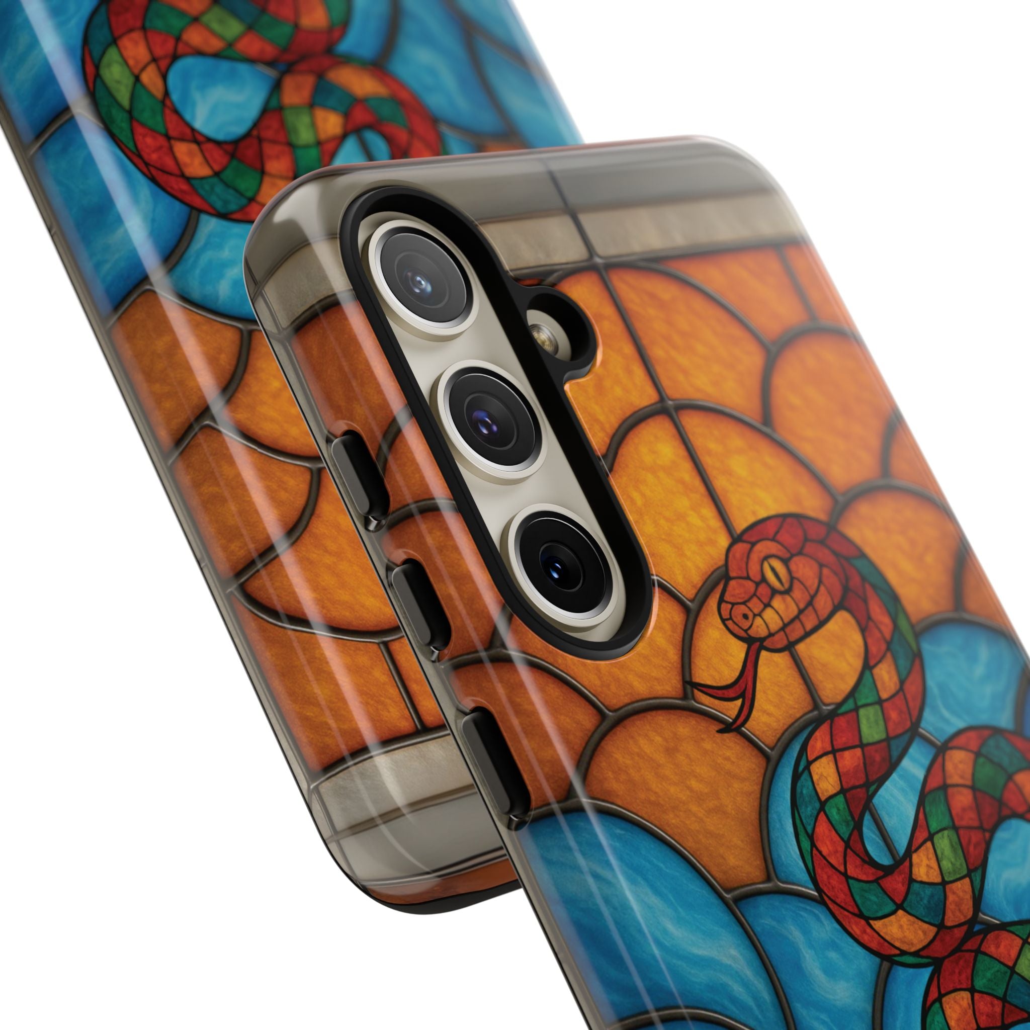 Snakes Are Beautiful Stained Glass Phone Case, Colorful Reptile Design Phone Cover, Nature Lovers Reptile Phone Case, Danger Noodle Case