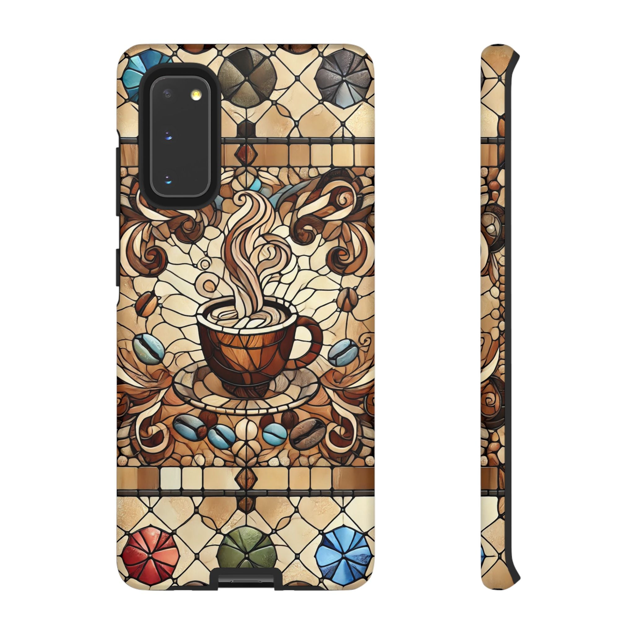 Stained Glass Coffee Android Phone Case – Shockproof TPU, 3D Wrap
