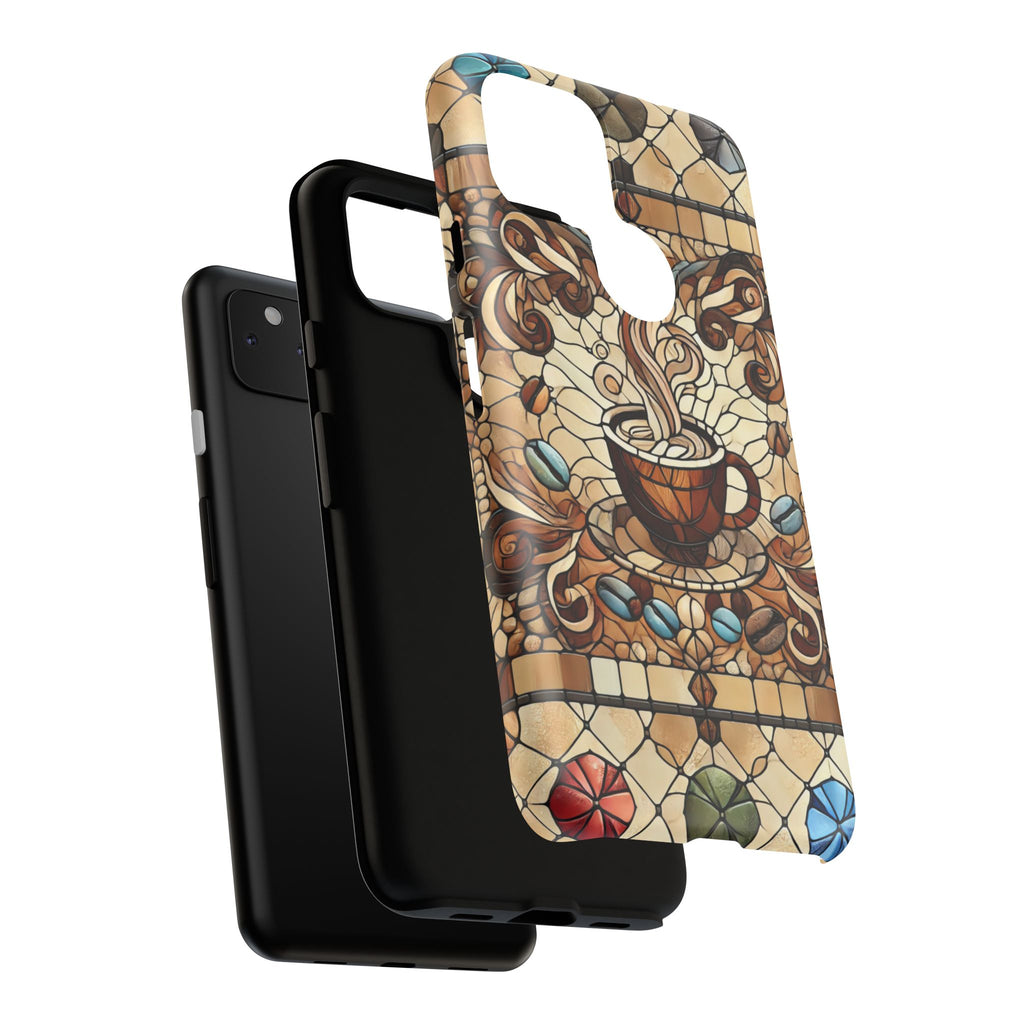 Stained Glass Coffee Android Phone Case – Shockproof TPU, 3D Wrap