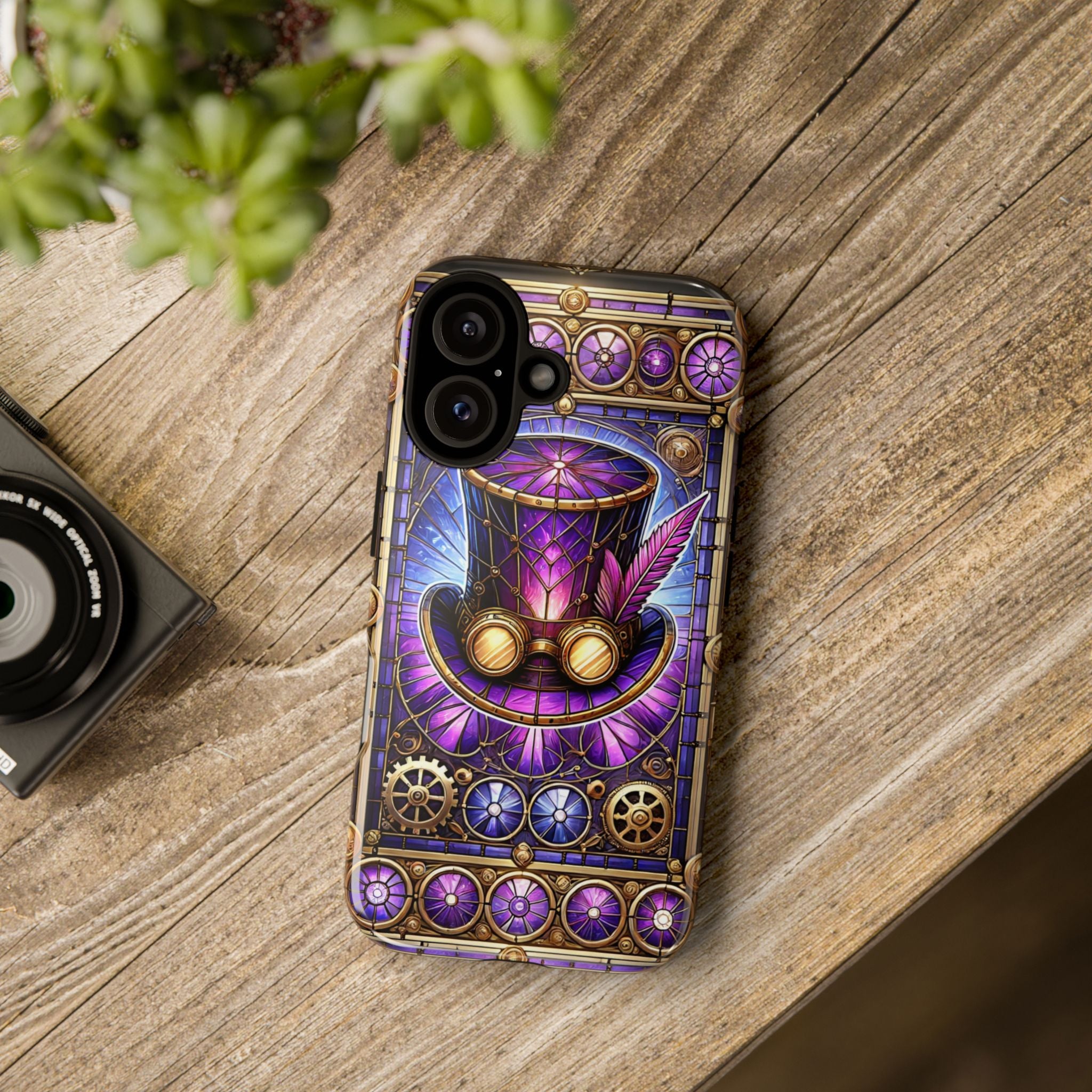 Stained Glass Steampunk iPhone Case – 3D Full-Wrap Protective Phone Cover With TPU Liner