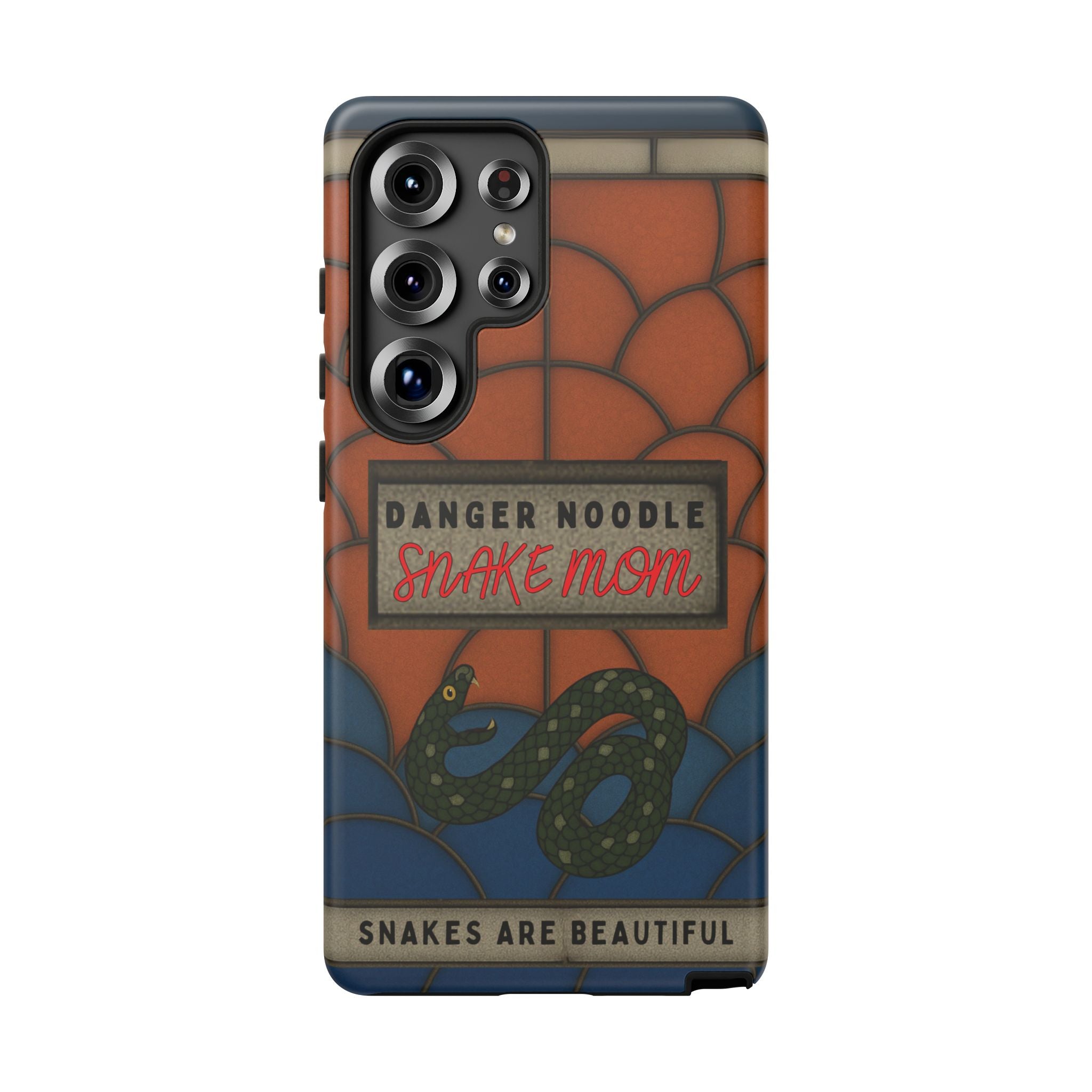 Danger Noodle Snake Mom Phone Case | Snakes Are Beautiful |Stained Glass Snake Art | Funny Snake Lover Gift |  Reptile Mom Phone Cover