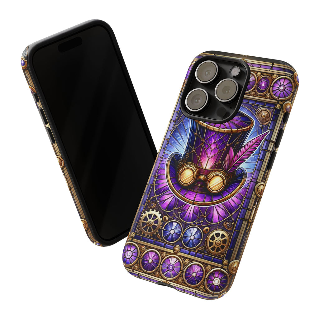 Stained Glass Steampunk iPhone Case – 3D Full-Wrap Protective Phone Cover With TPU Liner