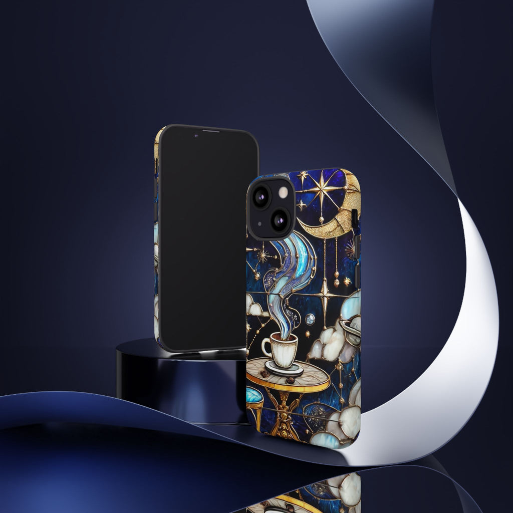 Celestial Stained Glass Coffee iPhone Case – Shockproof 3D Wrap