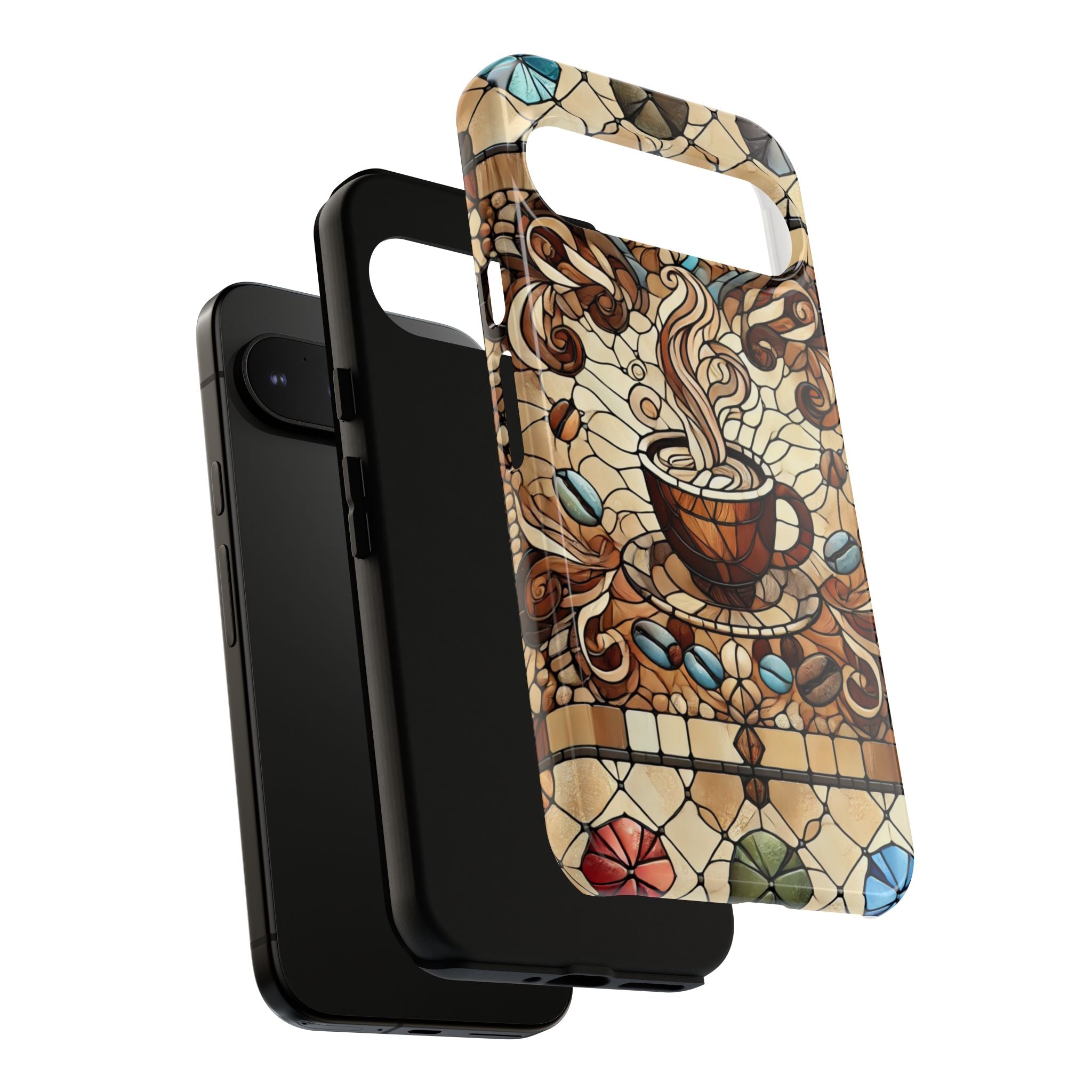 Stained Glass Coffee Android Phone Case – Shockproof TPU, 3D Wrap