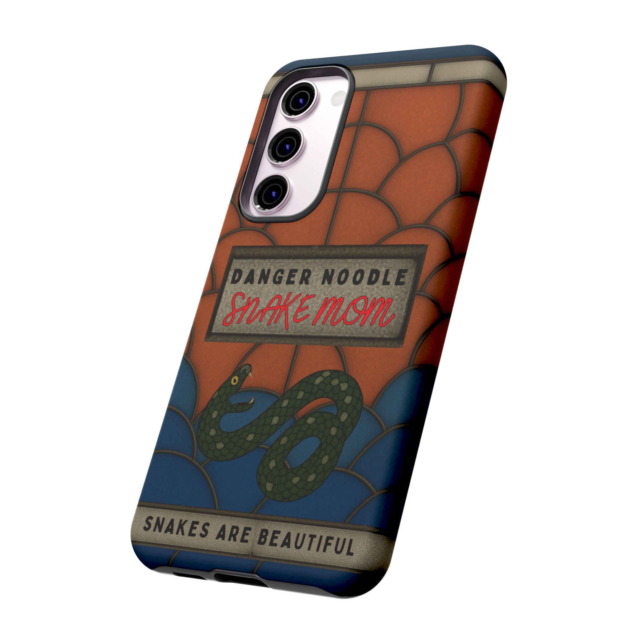 Danger Noodle Snake Mom Phone Case | Snakes Are Beautiful |Stained Glass Snake Art | Funny Snake Lover Gift |  Reptile Mom Phone Cover