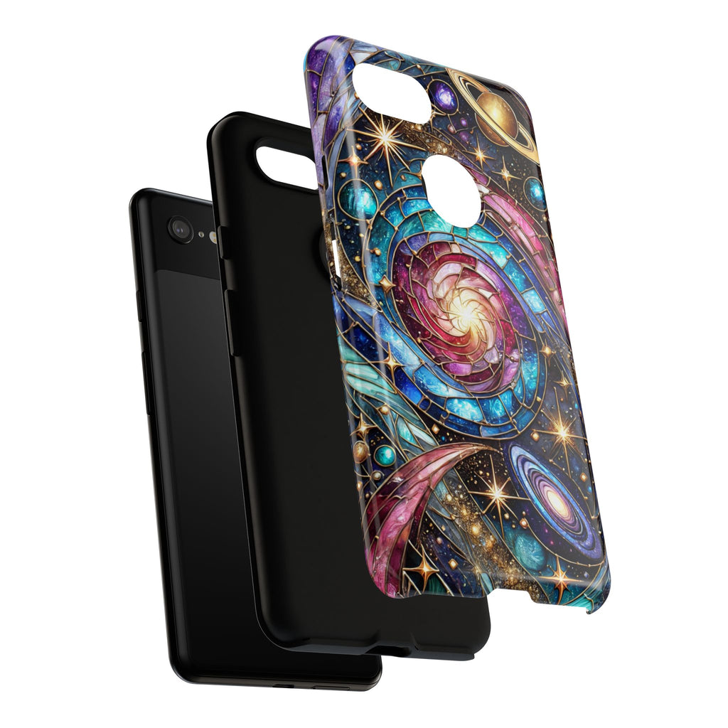 Stained Glass Celestial Android Phone Case – 3D Galaxy Full-Wrap Protective Cover with TPU Liner