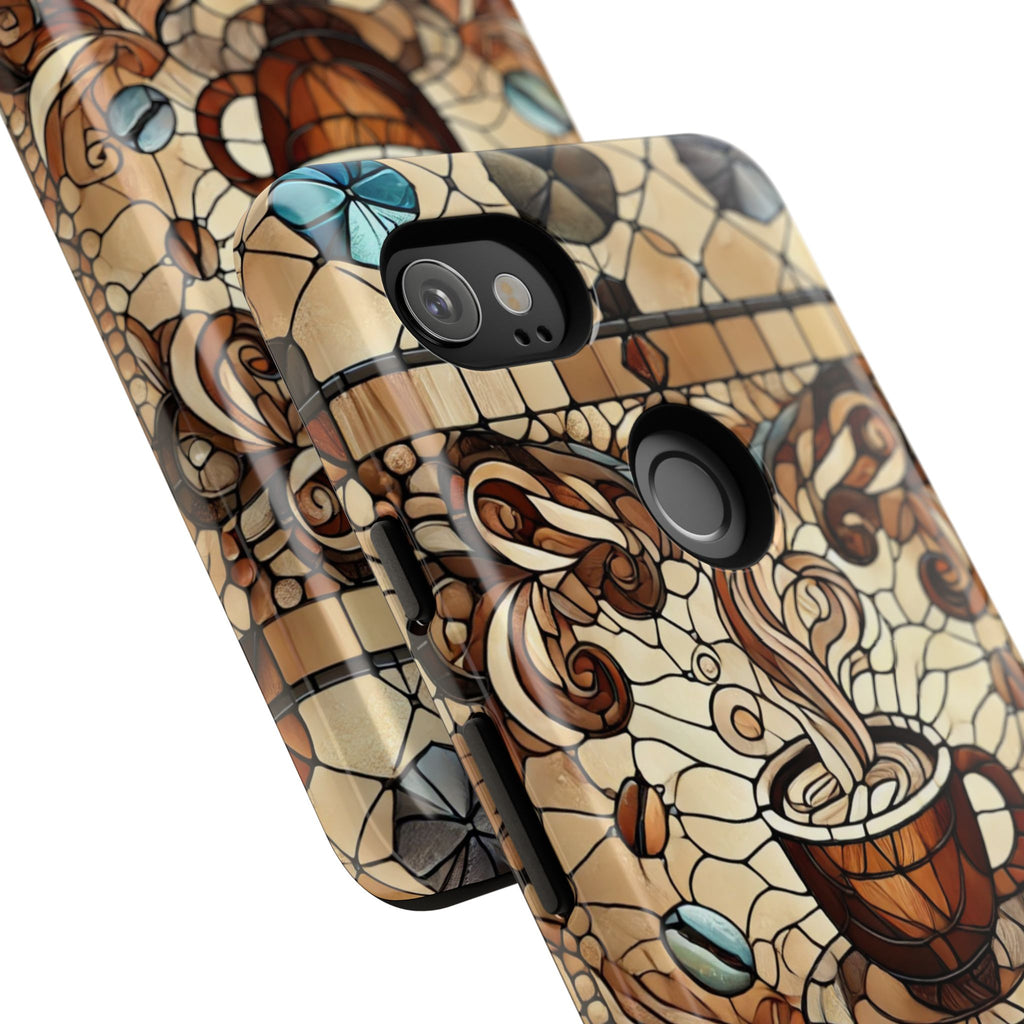 Stained Glass Coffee Android Phone Case – Shockproof TPU, 3D Wrap