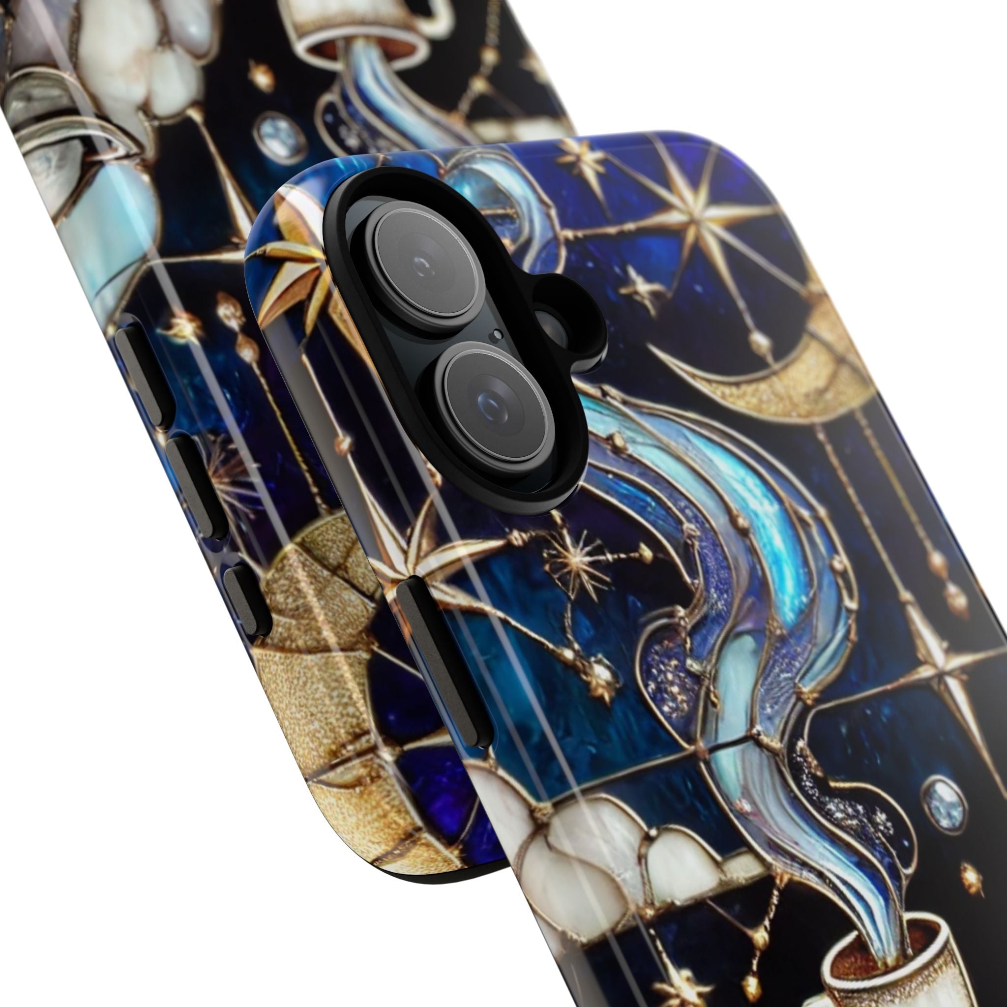 Celestial Stained Glass Coffee iPhone Case – Shockproof 3D Wrap