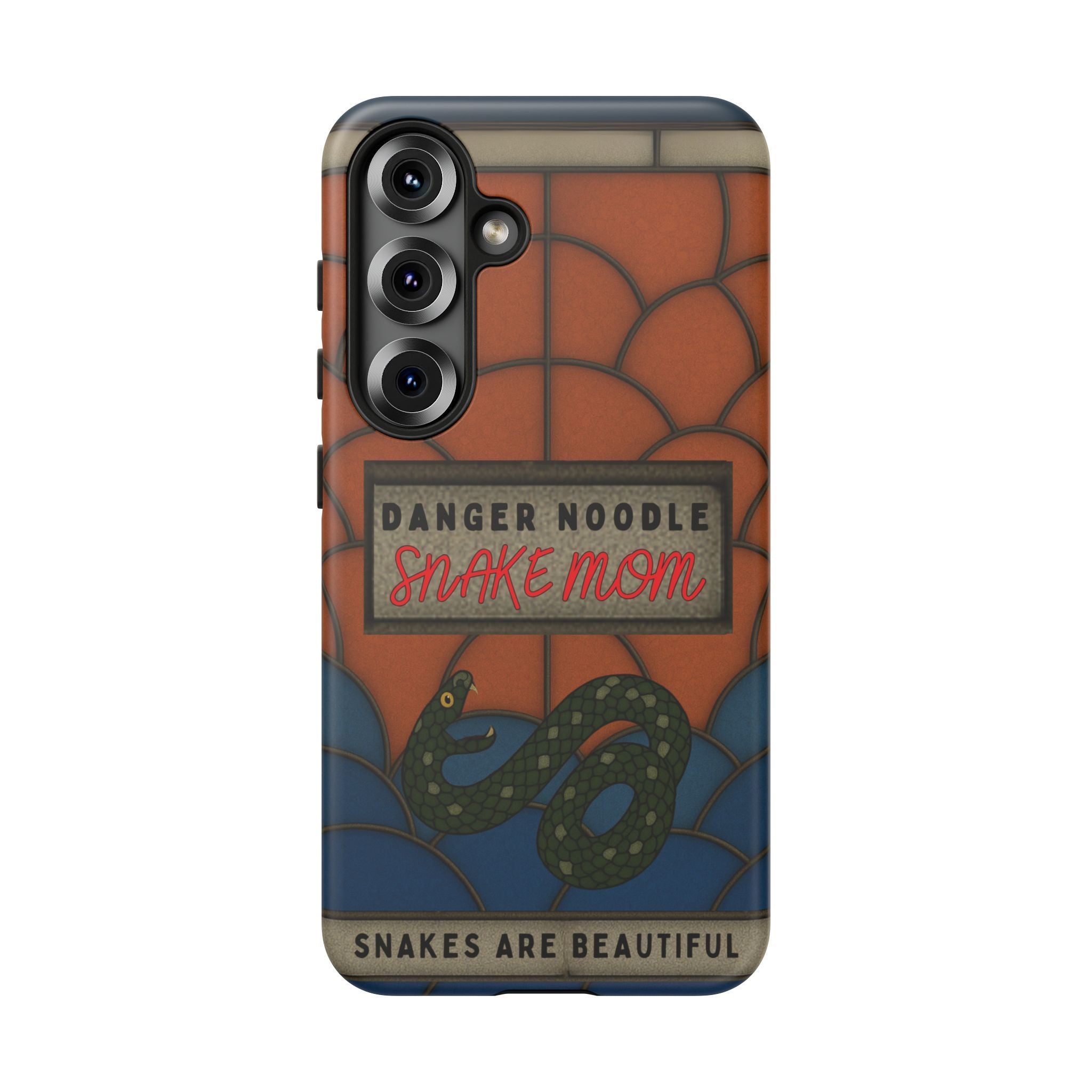 Danger Noodle Snake Mom Phone Case | Snakes Are Beautiful |Stained Glass Snake Art | Funny Snake Lover Gift |  Reptile Mom Phone Cover