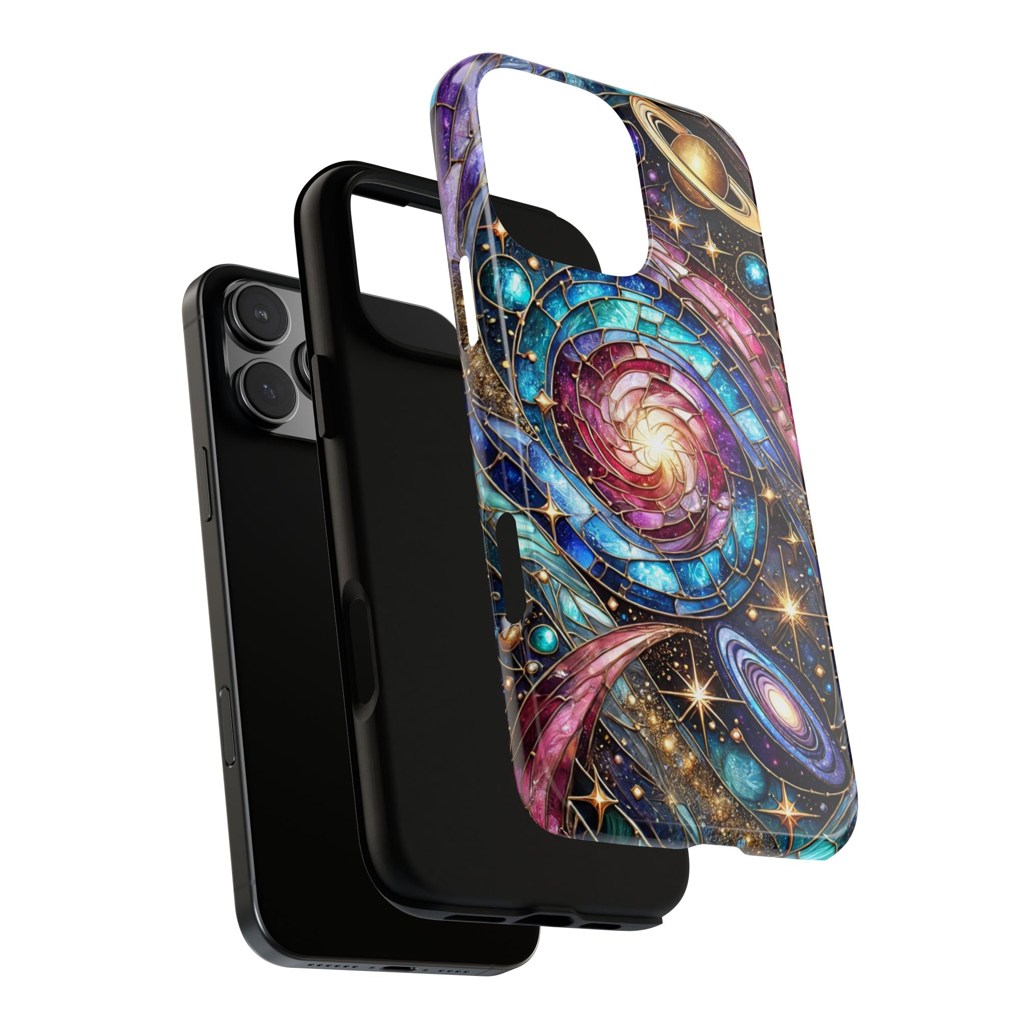 Stained Glass Celestial iPhone Case – Galaxy 3D Full-Wrap Protective Phone Cover