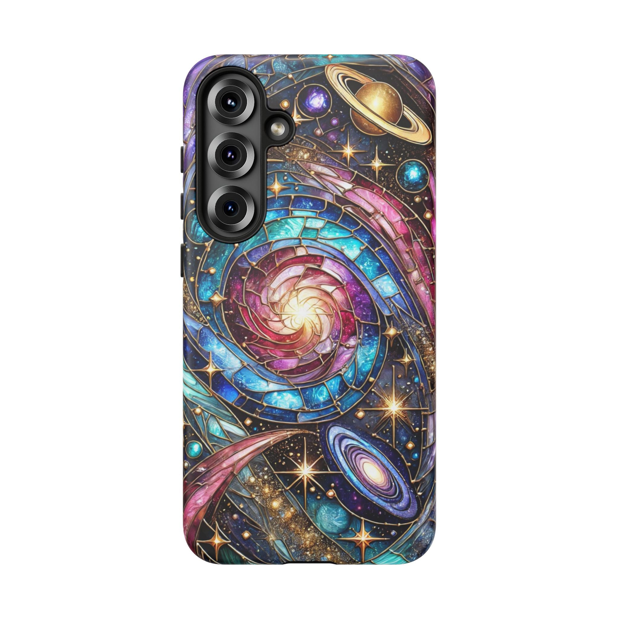 Stained Glass Celestial Android Phone Case – 3D Galaxy Full-Wrap Protective Cover with TPU Liner