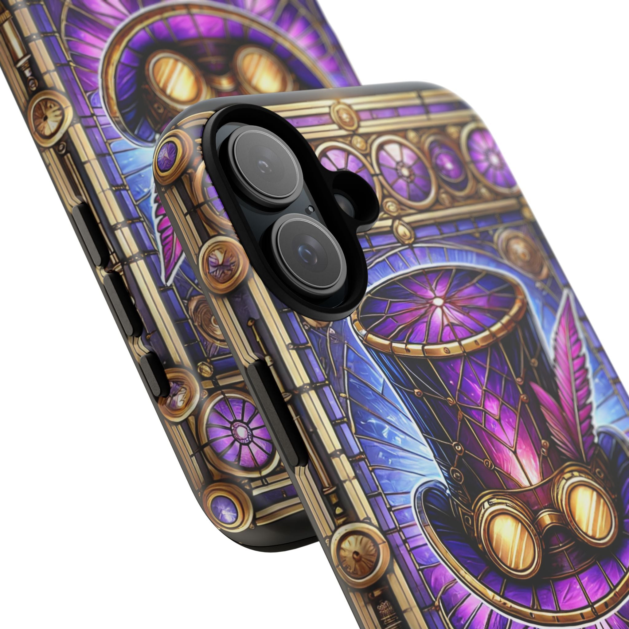Stained Glass Steampunk iPhone Case – 3D Full-Wrap Protective Phone Cover With TPU Liner