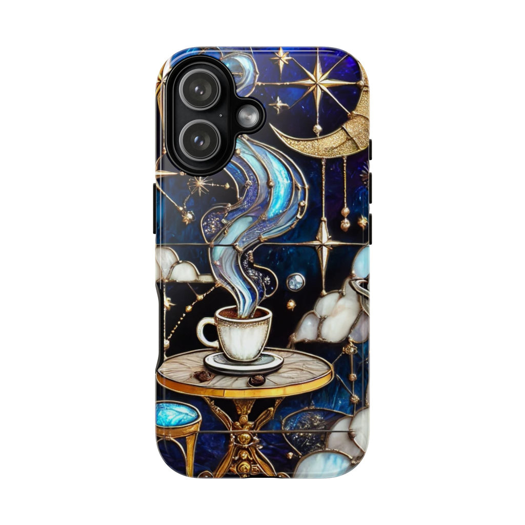 Celestial Stained Glass Coffee iPhone Case – Shockproof 3D Wrap