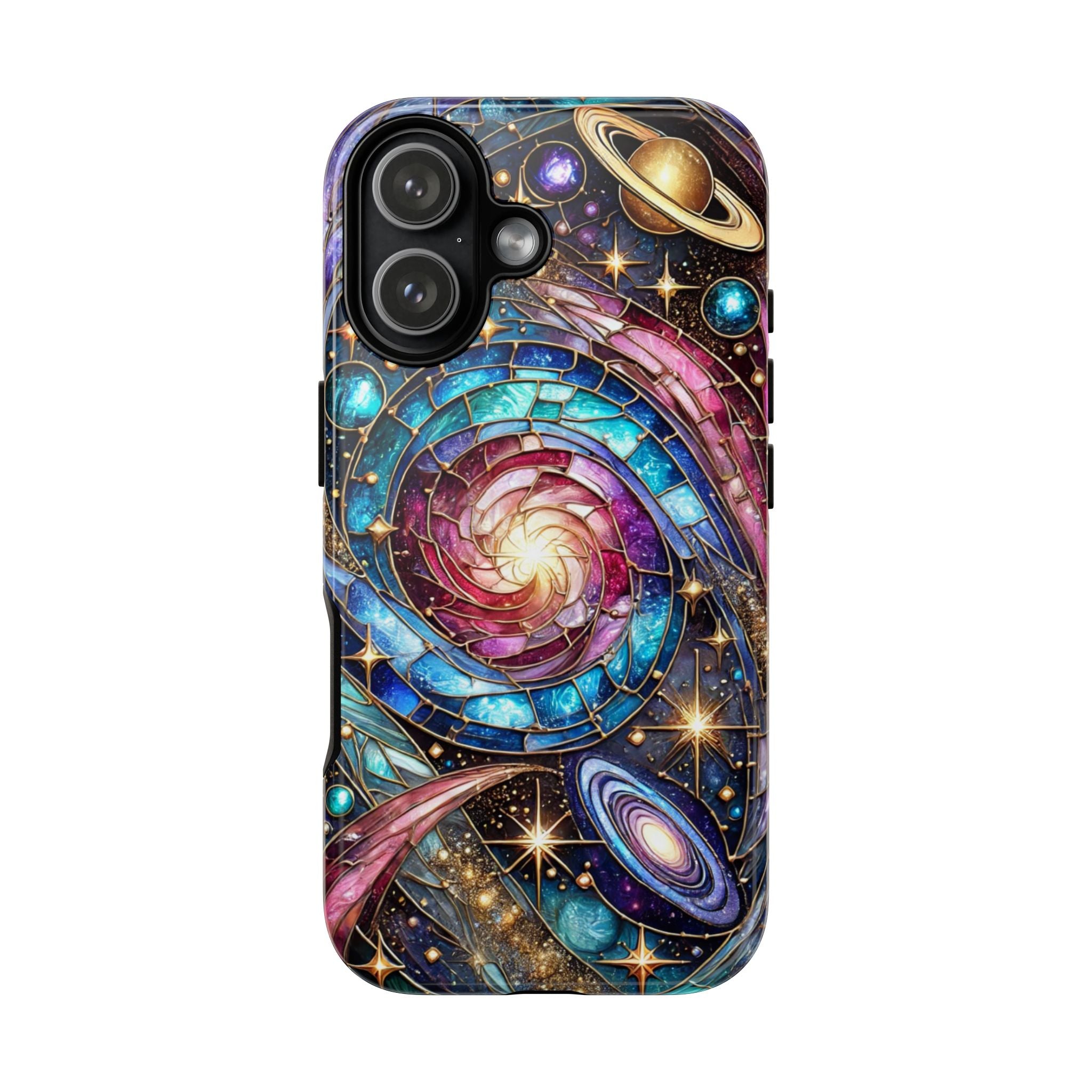 Stained Glass Celestial iPhone Case – Galaxy 3D Full-Wrap Protective Phone Cover
