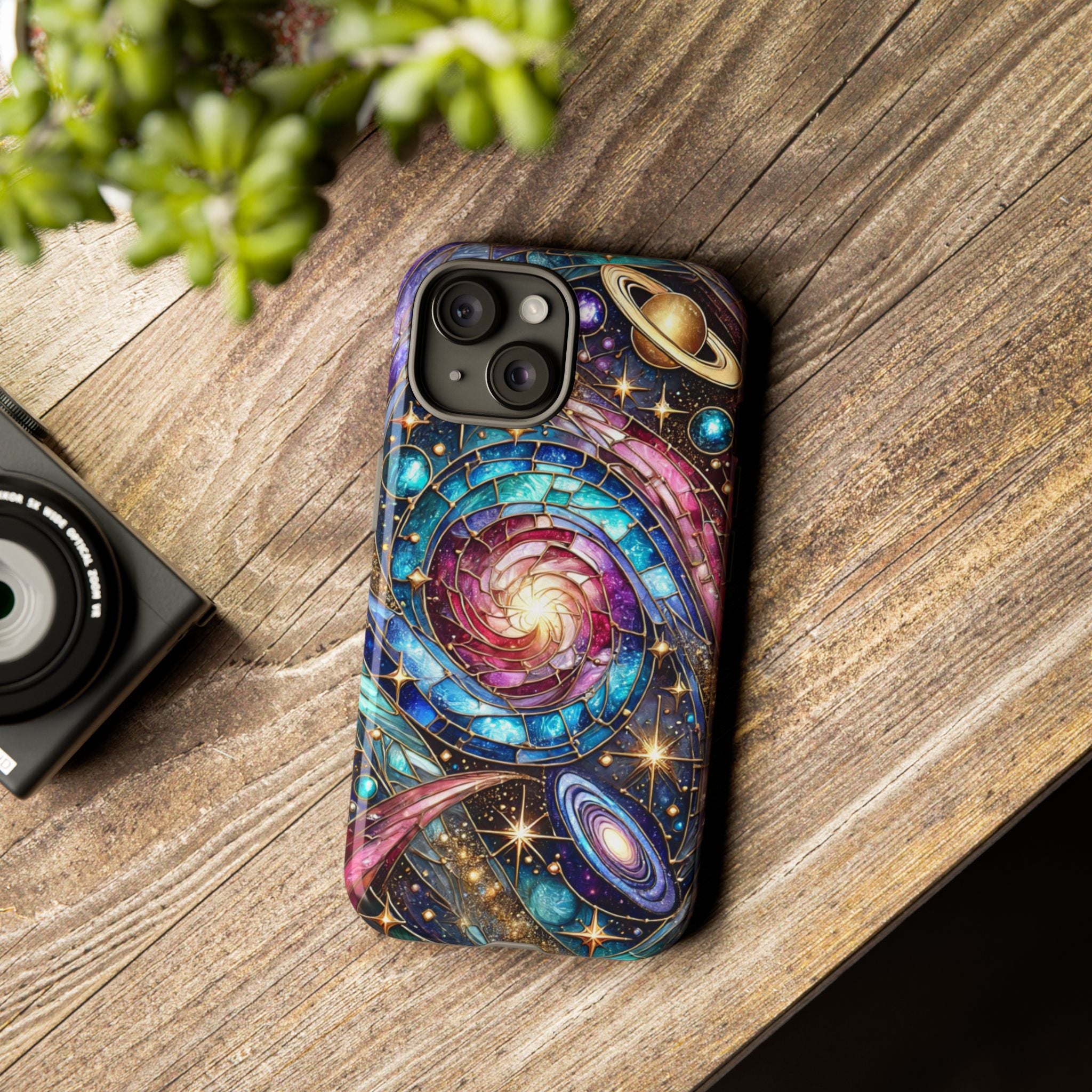 Stained Glass Celestial iPhone Case – Galaxy 3D Full-Wrap Protective Phone Cover