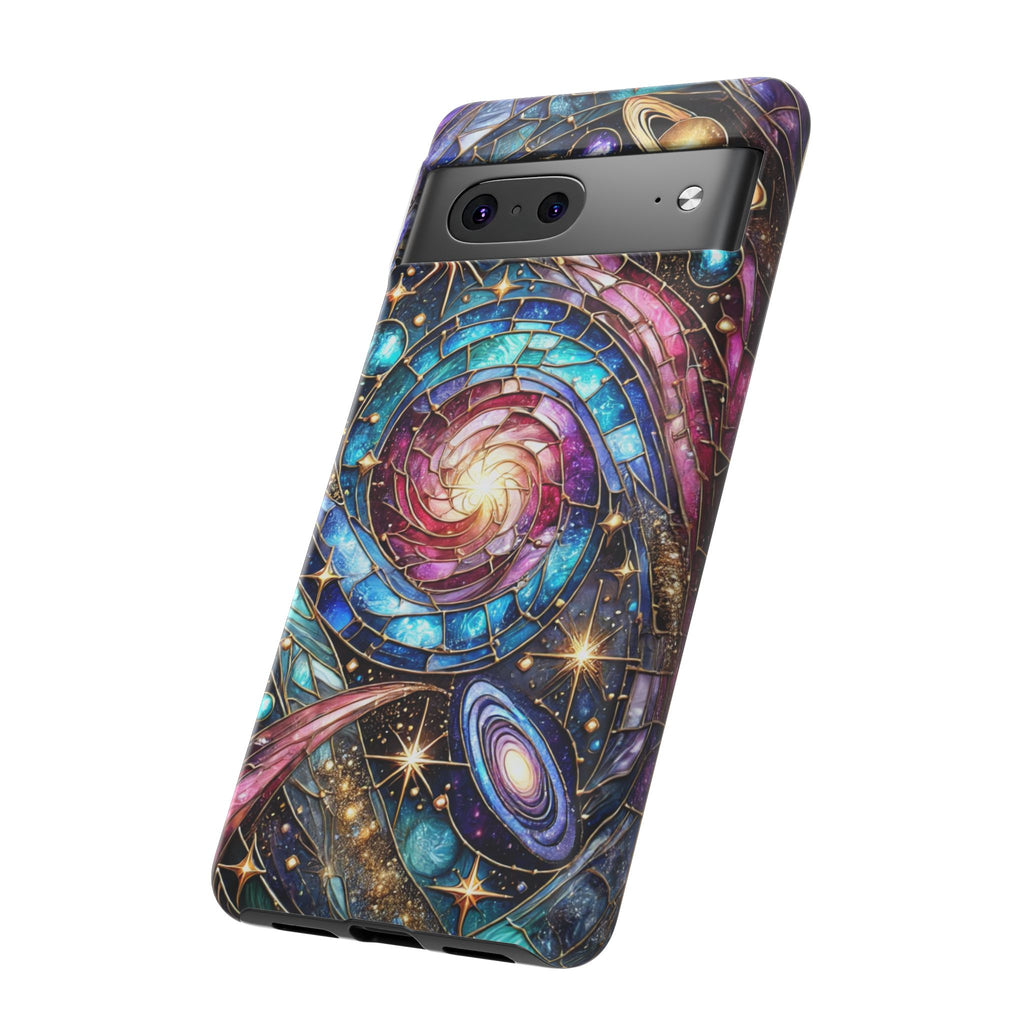 Stained Glass Celestial Android Phone Case – 3D Galaxy Full-Wrap Protective Cover with TPU Liner
