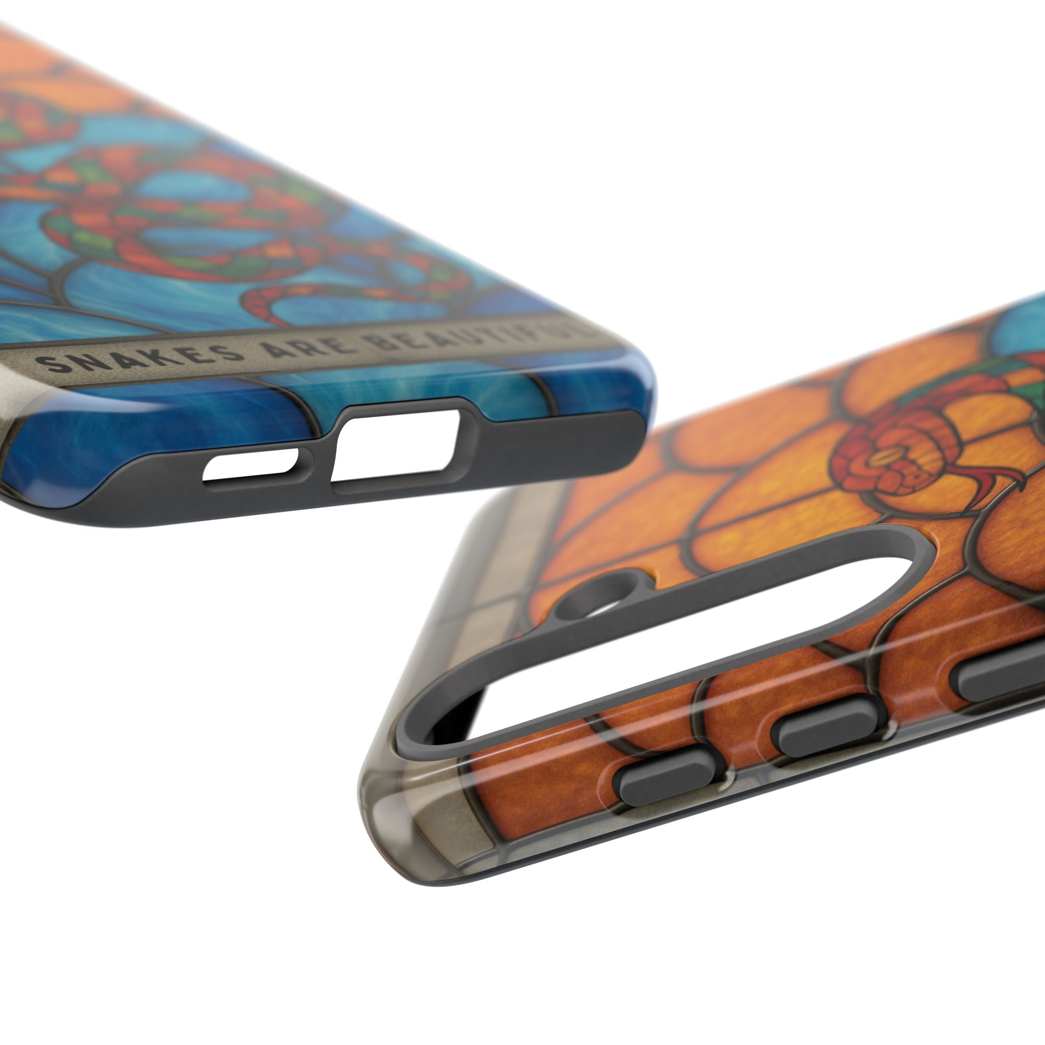 Snakes Are Beautiful Stained Glass Phone Case, Colorful Reptile Design Phone Cover, Nature Lovers Reptile Phone Case, Danger Noodle Case