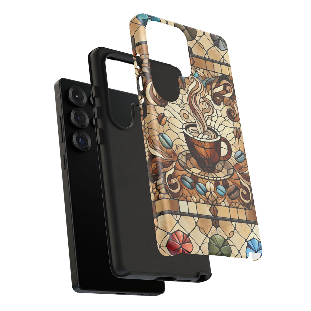 Stained Glass Coffee Android Phone Case – Shockproof TPU, 3D Wrap