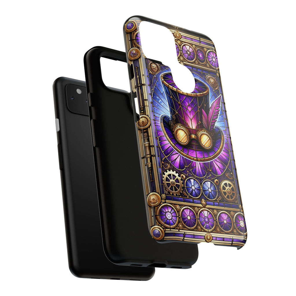 Stained Glass Steampunk Android Phone Case – 3D Full-Wrap Protective Cover with TPU Liner
