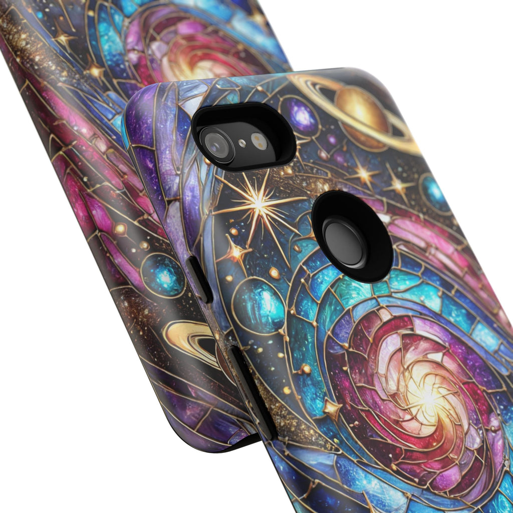 Stained Glass Celestial Android Phone Case – 3D Galaxy Full-Wrap Protective Cover with TPU Liner