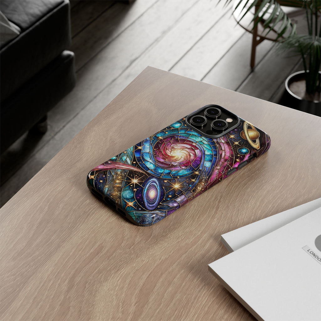 Stained Glass Celestial iPhone Case – Galaxy 3D Full-Wrap Protective Phone Cover