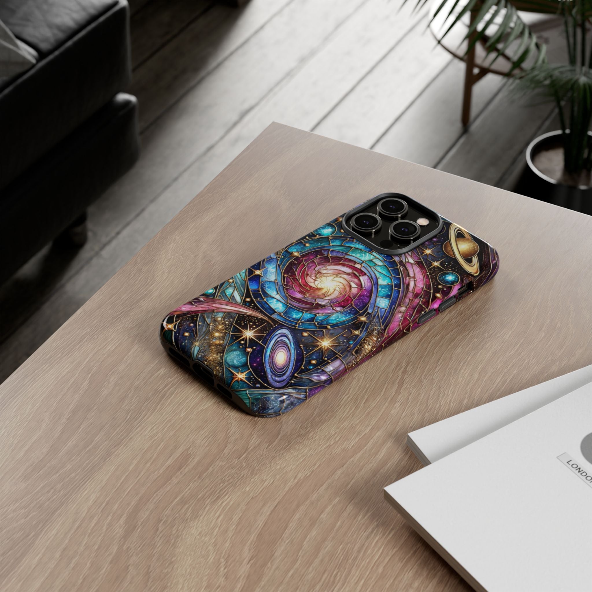 Stained Glass Celestial iPhone Case – Galaxy 3D Full-Wrap Protective Phone Cover