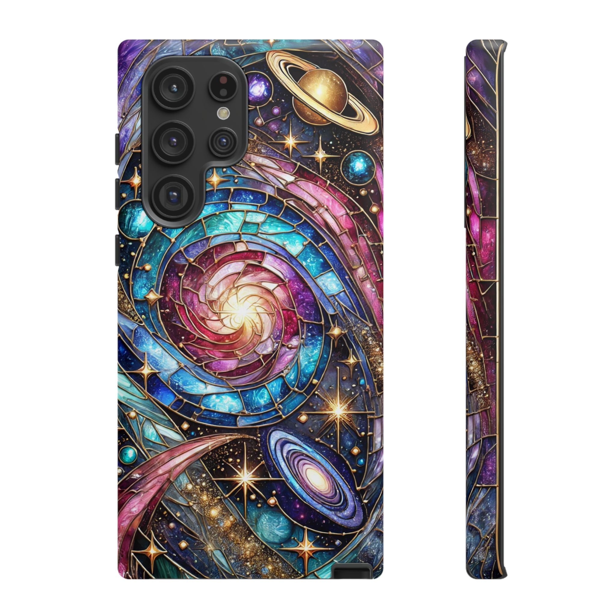 Stained Glass Celestial Android Phone Case – 3D Galaxy Full-Wrap Protective Cover with TPU Liner