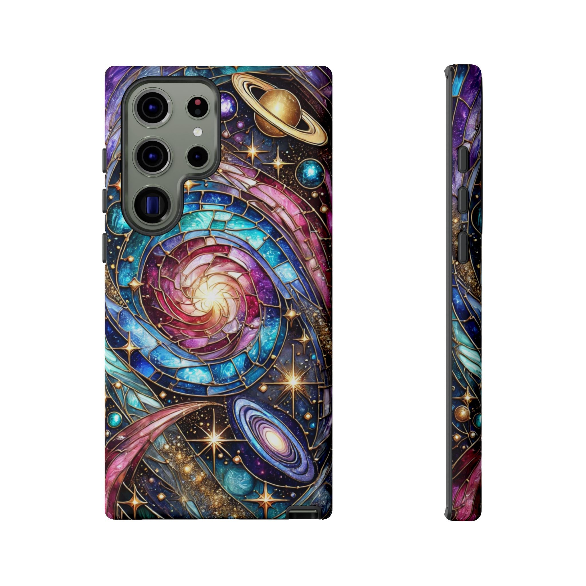 Stained Glass Celestial Android Phone Case – 3D Galaxy Full-Wrap Protective Cover with TPU Liner