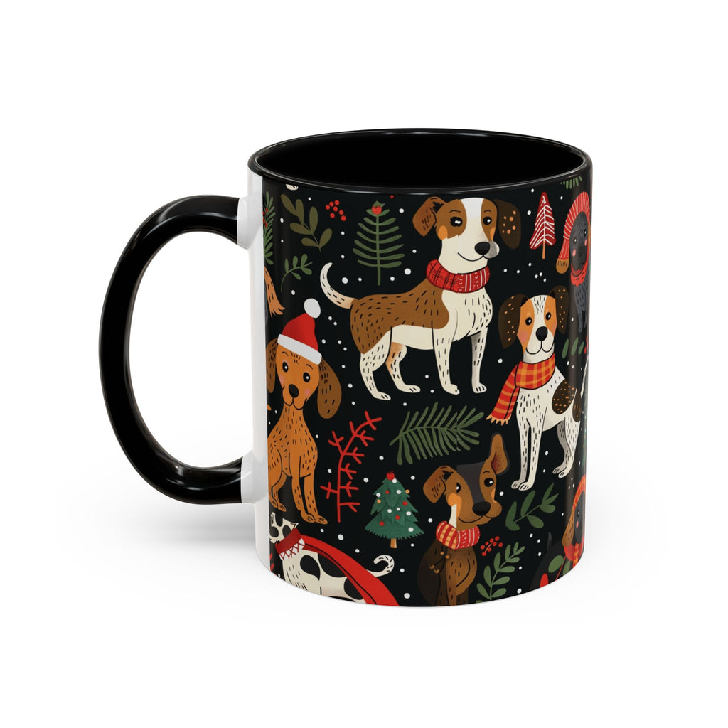 Holiday Dogs Coffee Mug — Festive Dachshund & Beagle Pattern (11/15oz)