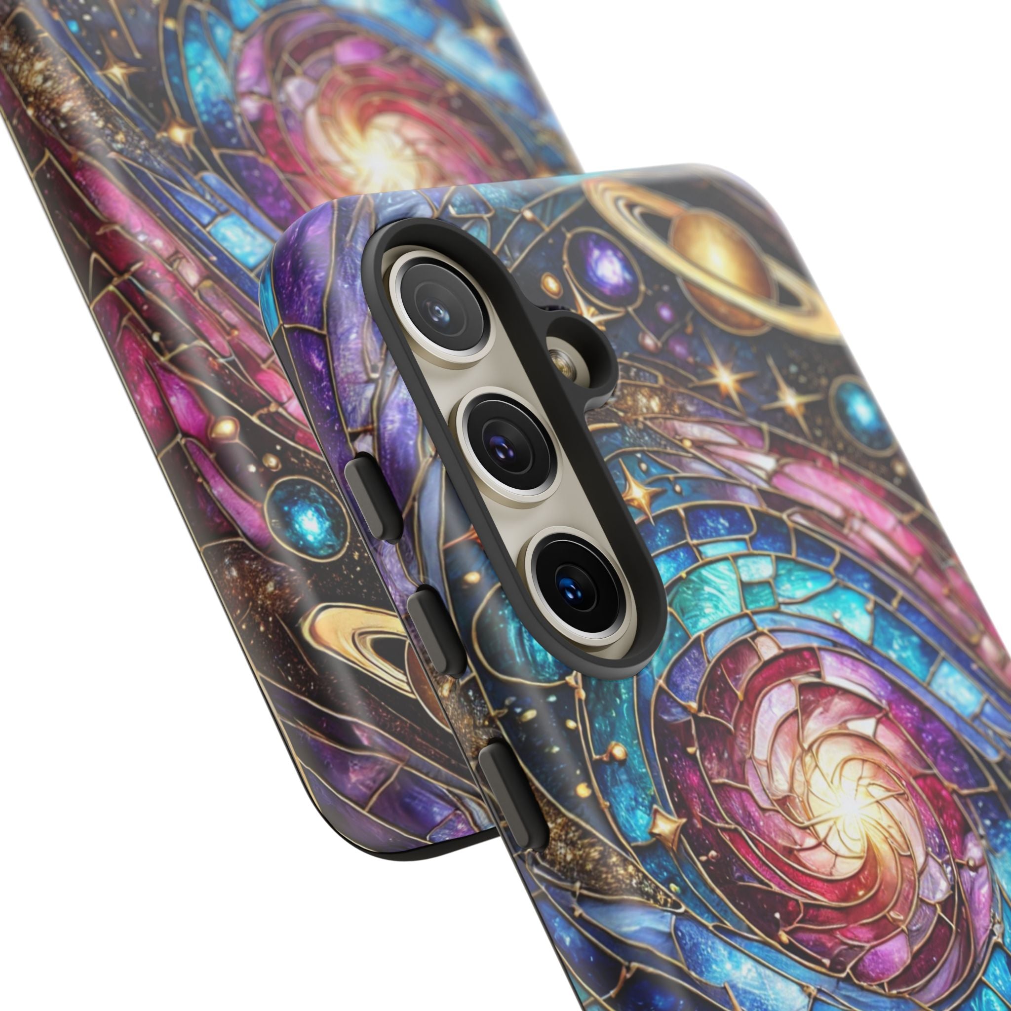 Stained Glass Celestial Android Phone Case – 3D Galaxy Full-Wrap Protective Cover with TPU Liner