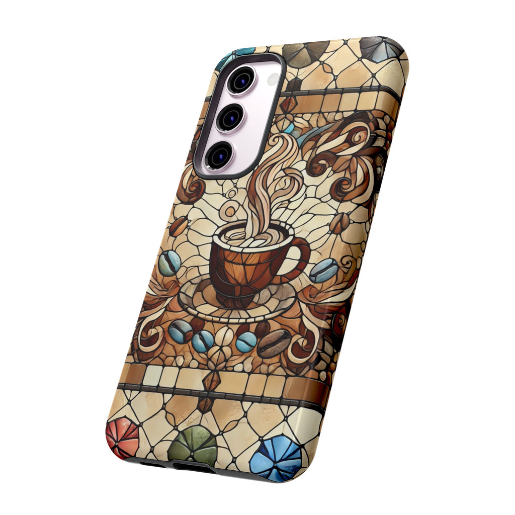 Stained Glass Coffee Android Phone Case – Shockproof TPU, 3D Wrap
