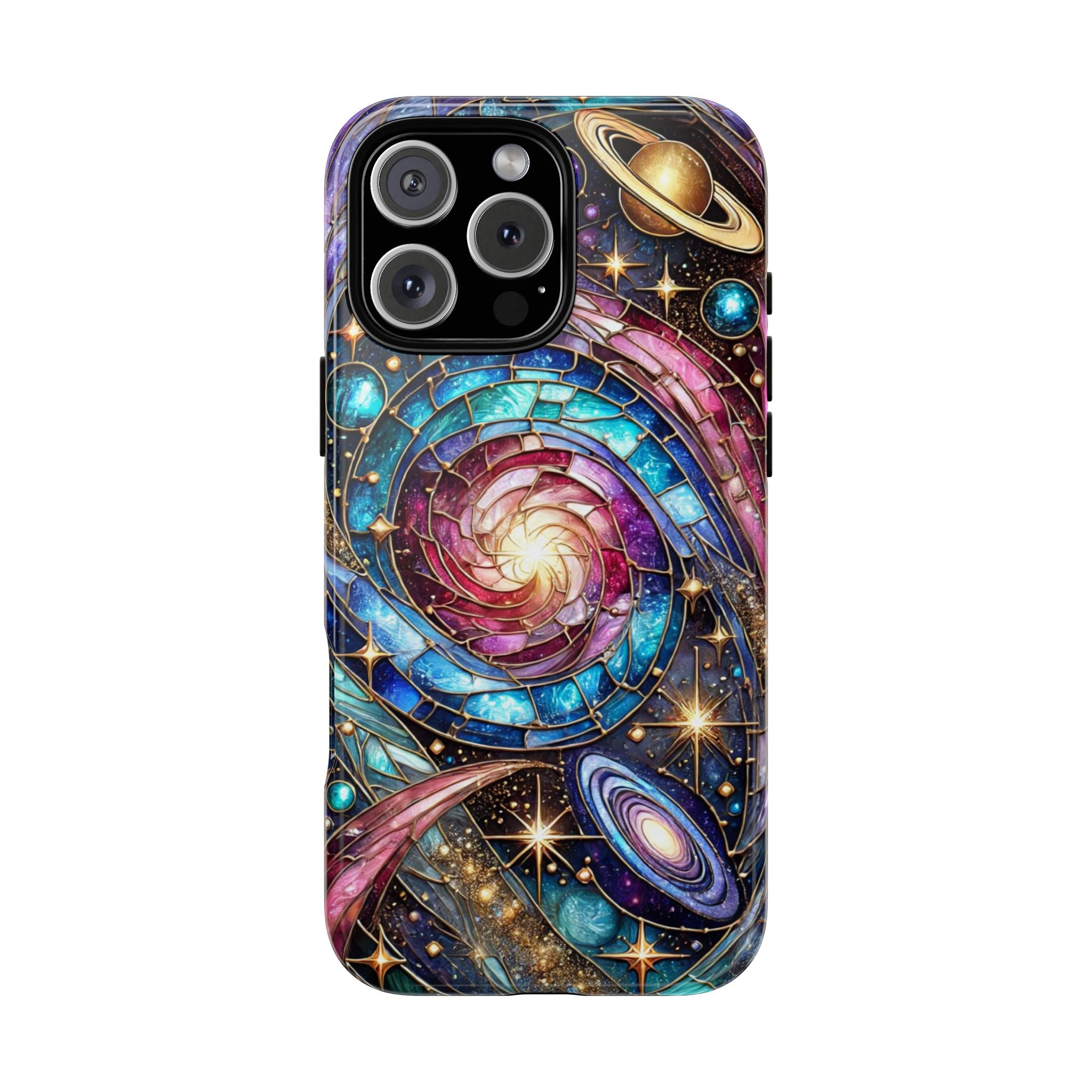 Stained Glass Celestial iPhone Case – Galaxy 3D Full-Wrap Protective Phone Cover