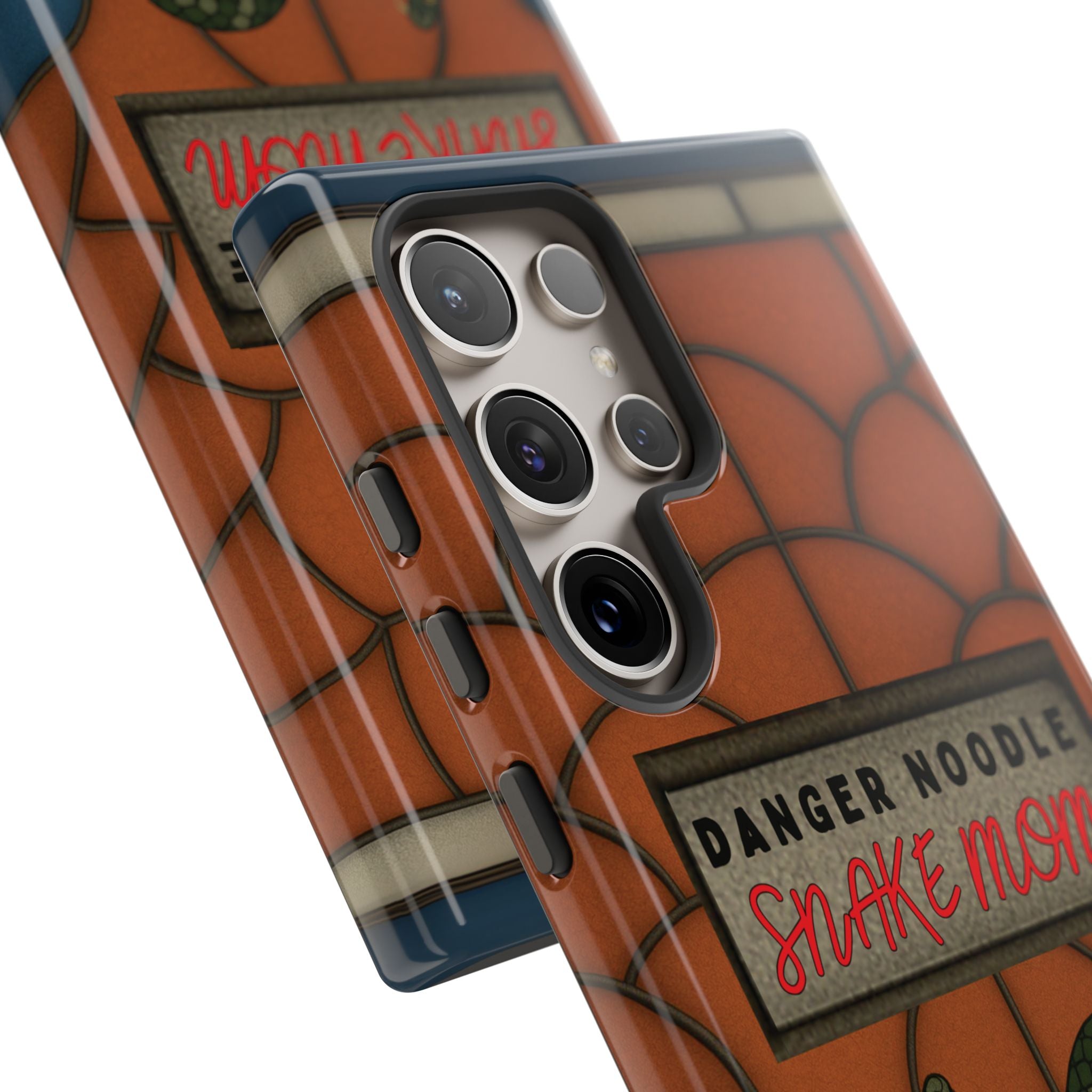 Danger Noodle Snake Mom Phone Case | Snakes Are Beautiful |Stained Glass Snake Art | Funny Snake Lover Gift |  Reptile Mom Phone Cover