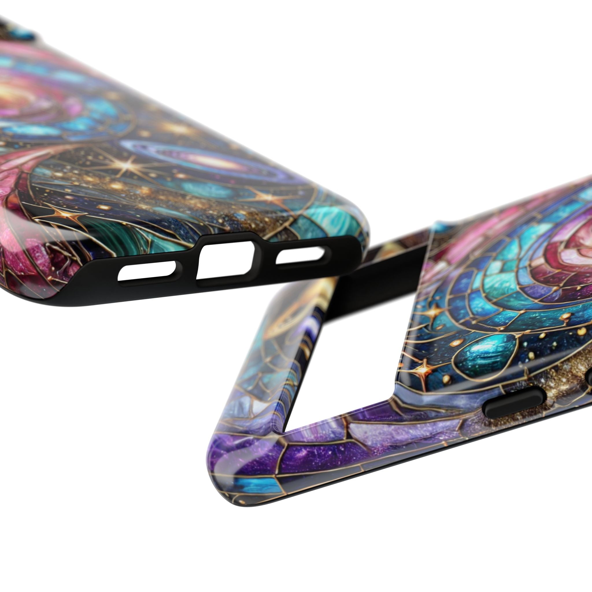 Stained Glass Celestial Android Phone Case – 3D Galaxy Full-Wrap Protective Cover with TPU Liner