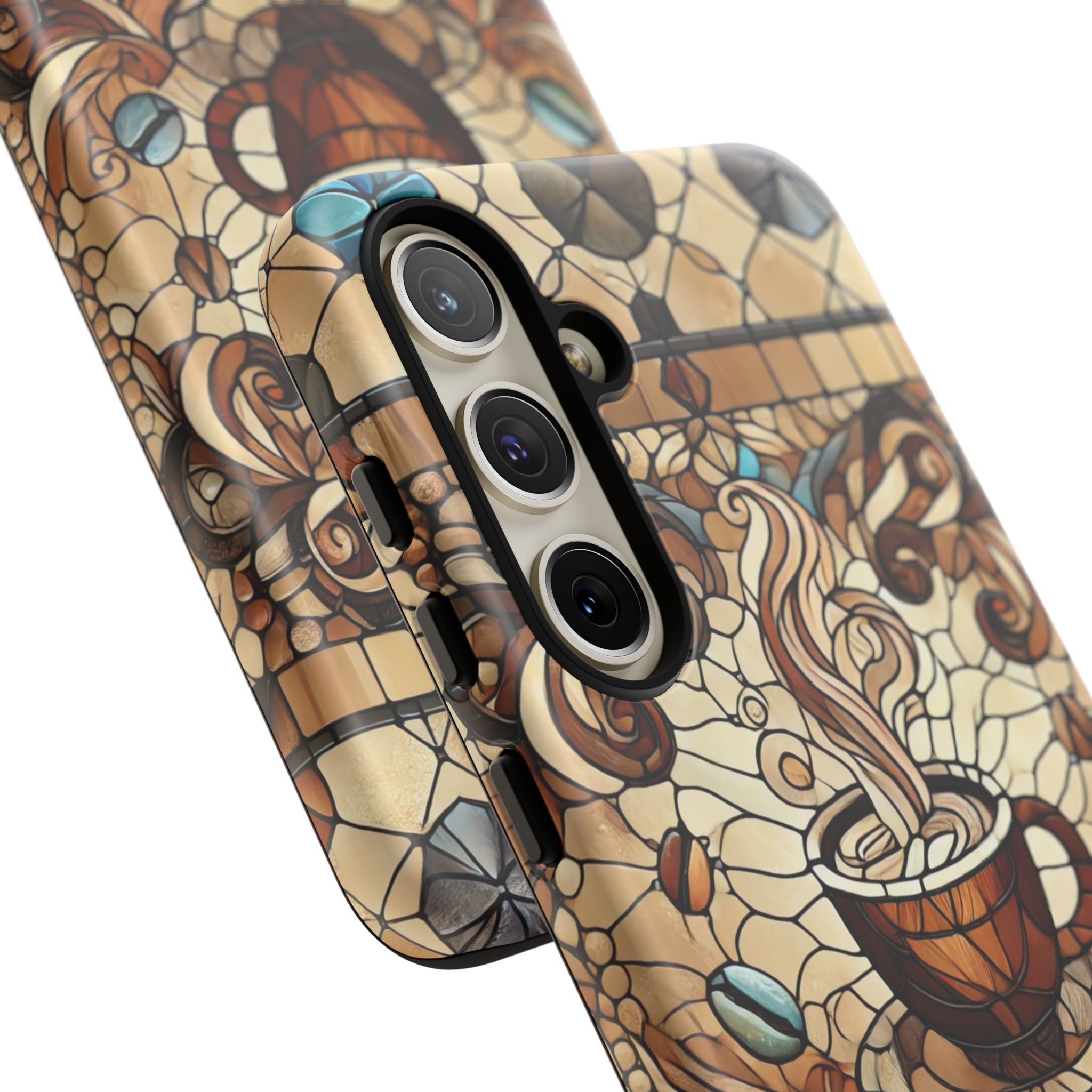 Stained Glass Coffee Android Phone Case – Shockproof TPU, 3D Wrap