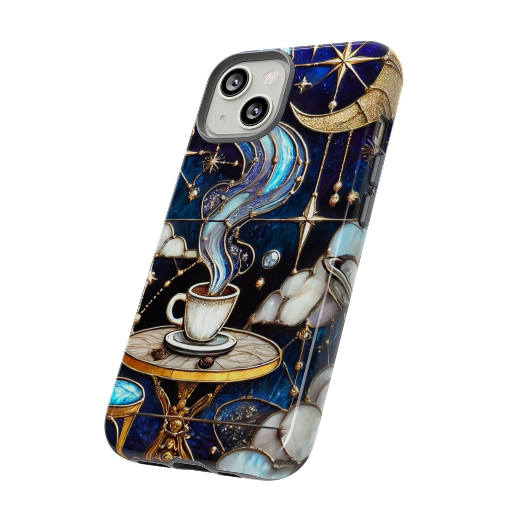 Celestial Stained Glass Coffee iPhone Case – Shockproof 3D Wrap