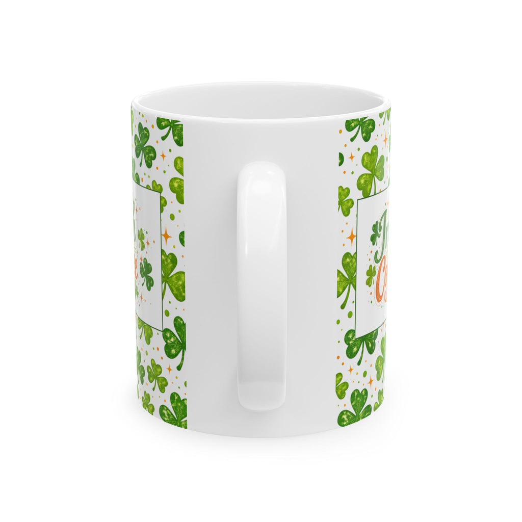 St. Patrick’s Day Irish Coffee Shamrock Ceramic Mug – Lucky Clover Pattern