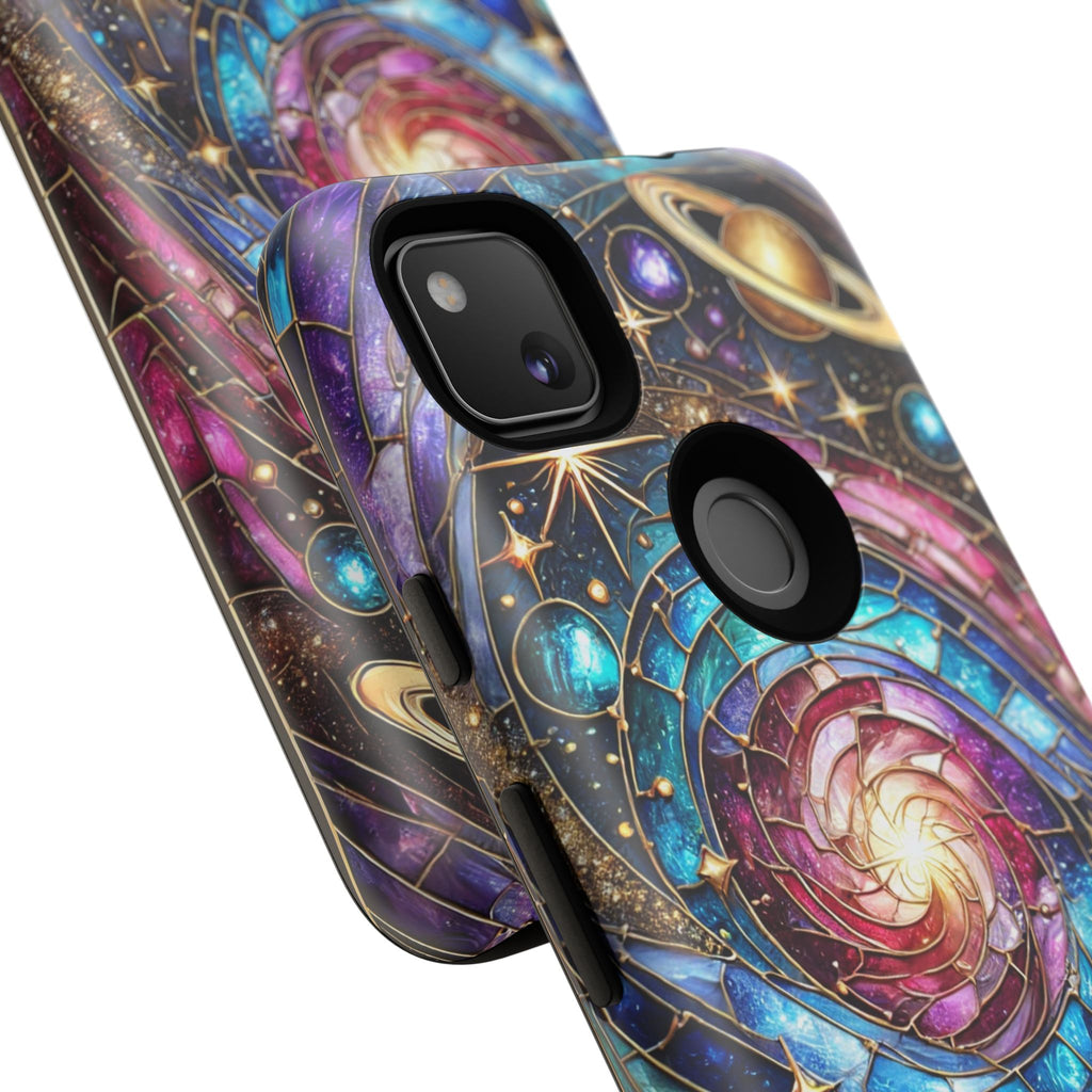 Stained Glass Celestial Android Phone Case – 3D Galaxy Full-Wrap Protective Cover with TPU Liner