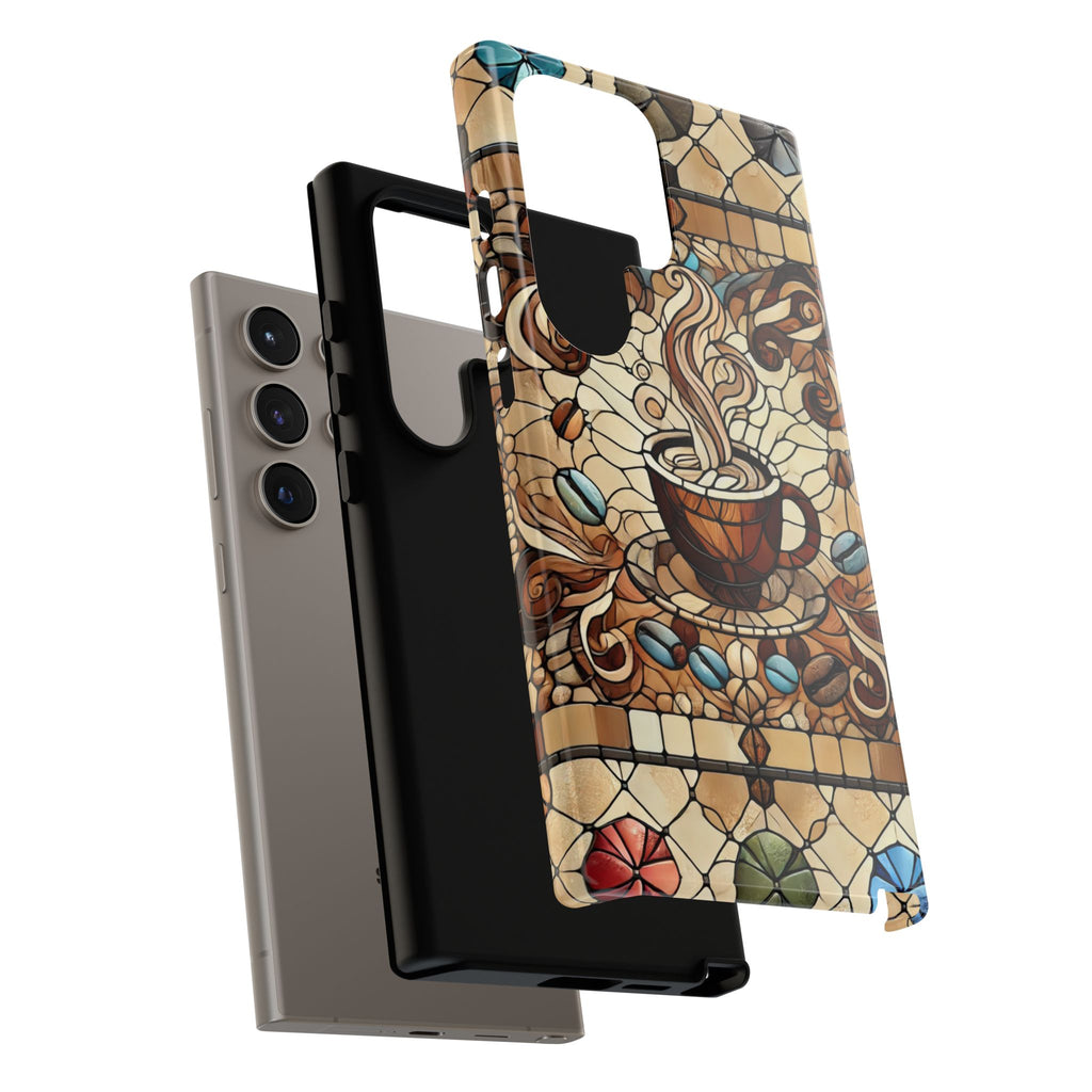 Stained Glass Coffee Android Phone Case – Shockproof TPU, 3D Wrap