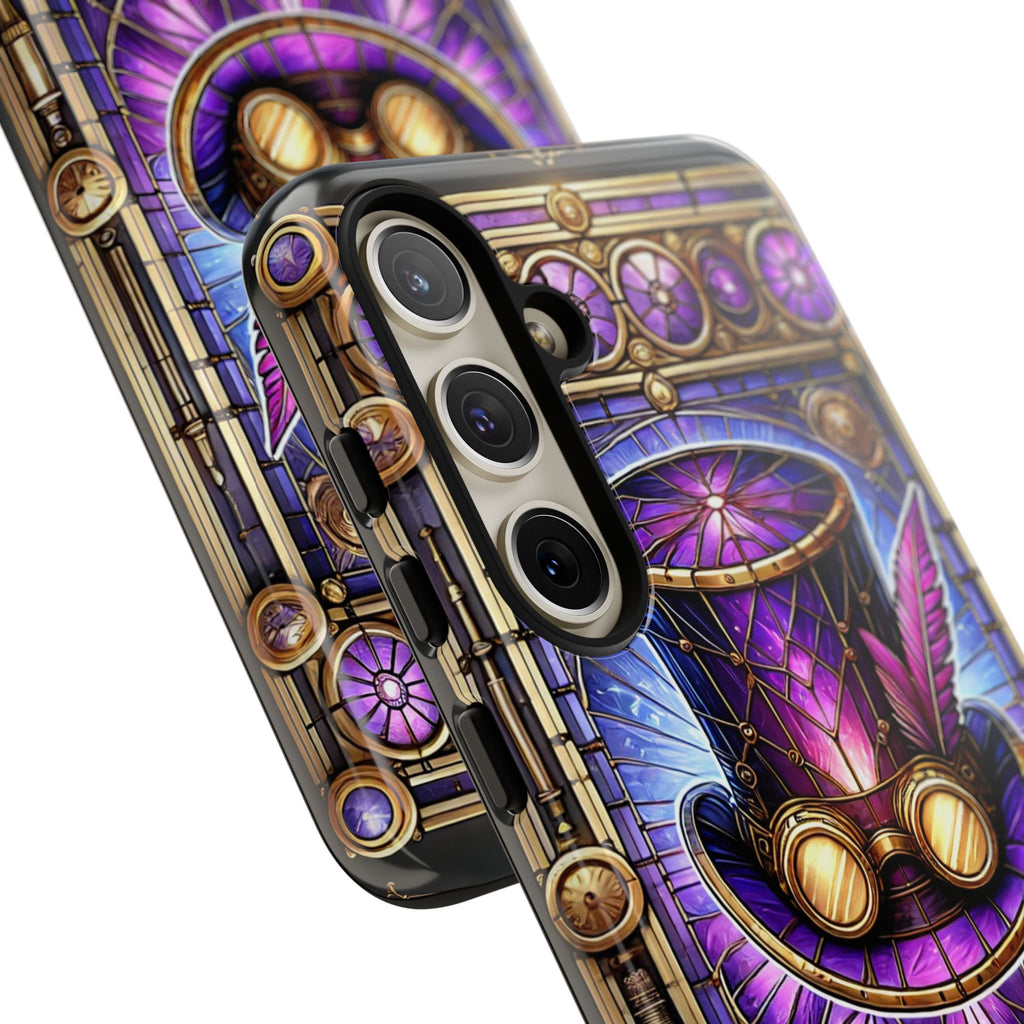 Stained Glass Steampunk Android Phone Case – 3D Full-Wrap Protective Cover with TPU Liner