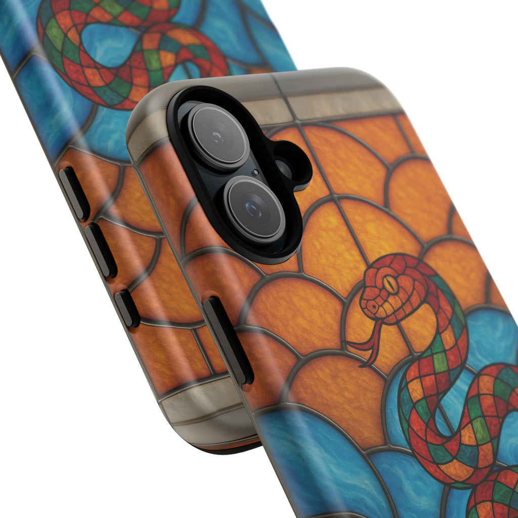 Snakes Are Beautiful Stained Glass Phone Case, Colorful Reptile Design Phone Cover, Nature Lovers Reptile Phone Case, Danger Noodle Case