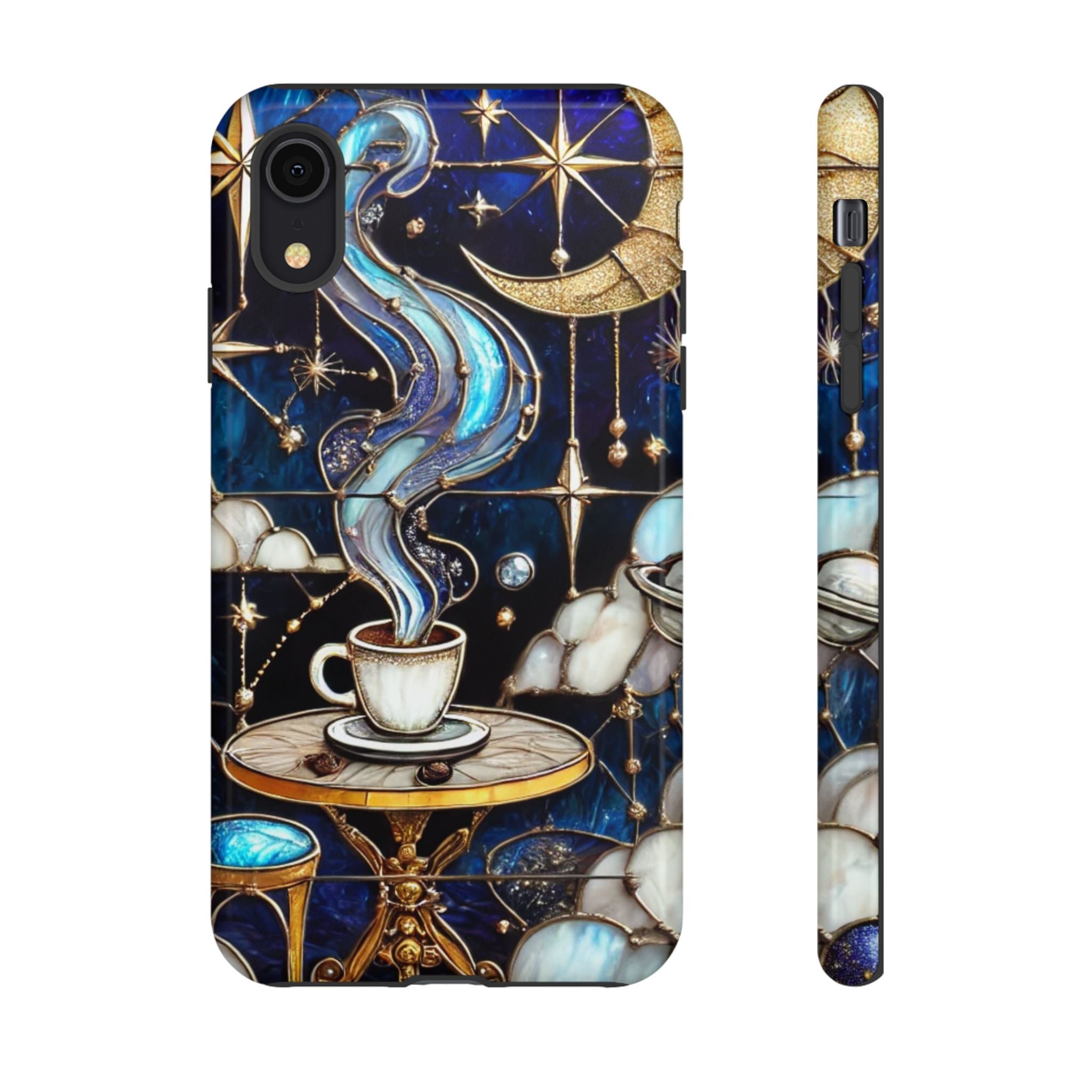 Celestial Stained Glass Coffee iPhone Case – Shockproof 3D Wrap