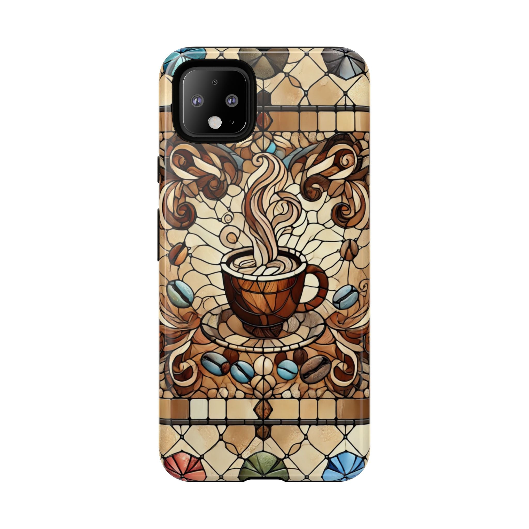 Stained Glass Coffee Android Phone Case – Shockproof TPU, 3D Wrap