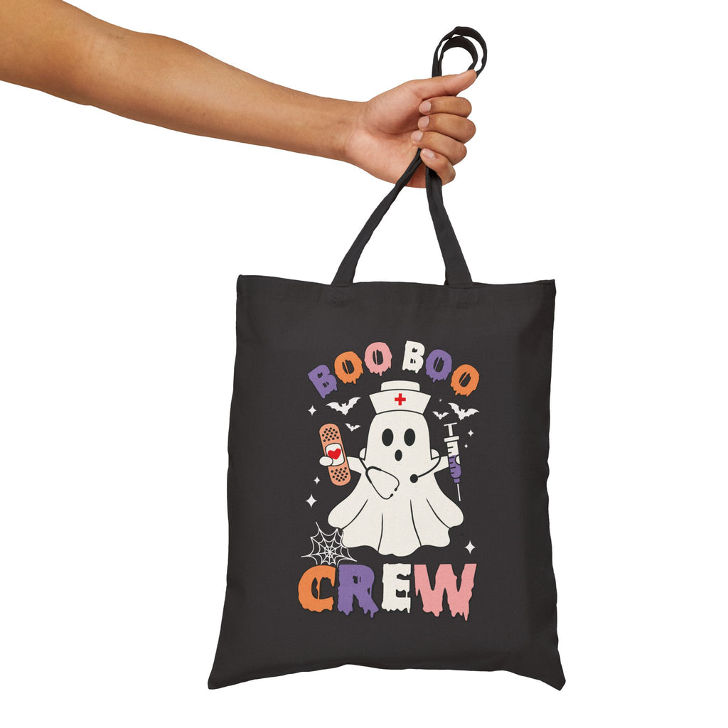 Boo-boo Crew Canvas Nurse Tote Bag - Spooky Season Medical Student Gift, Halloween Trick or Treat Bag, Healthcare Worker Reusable Laptop Bag