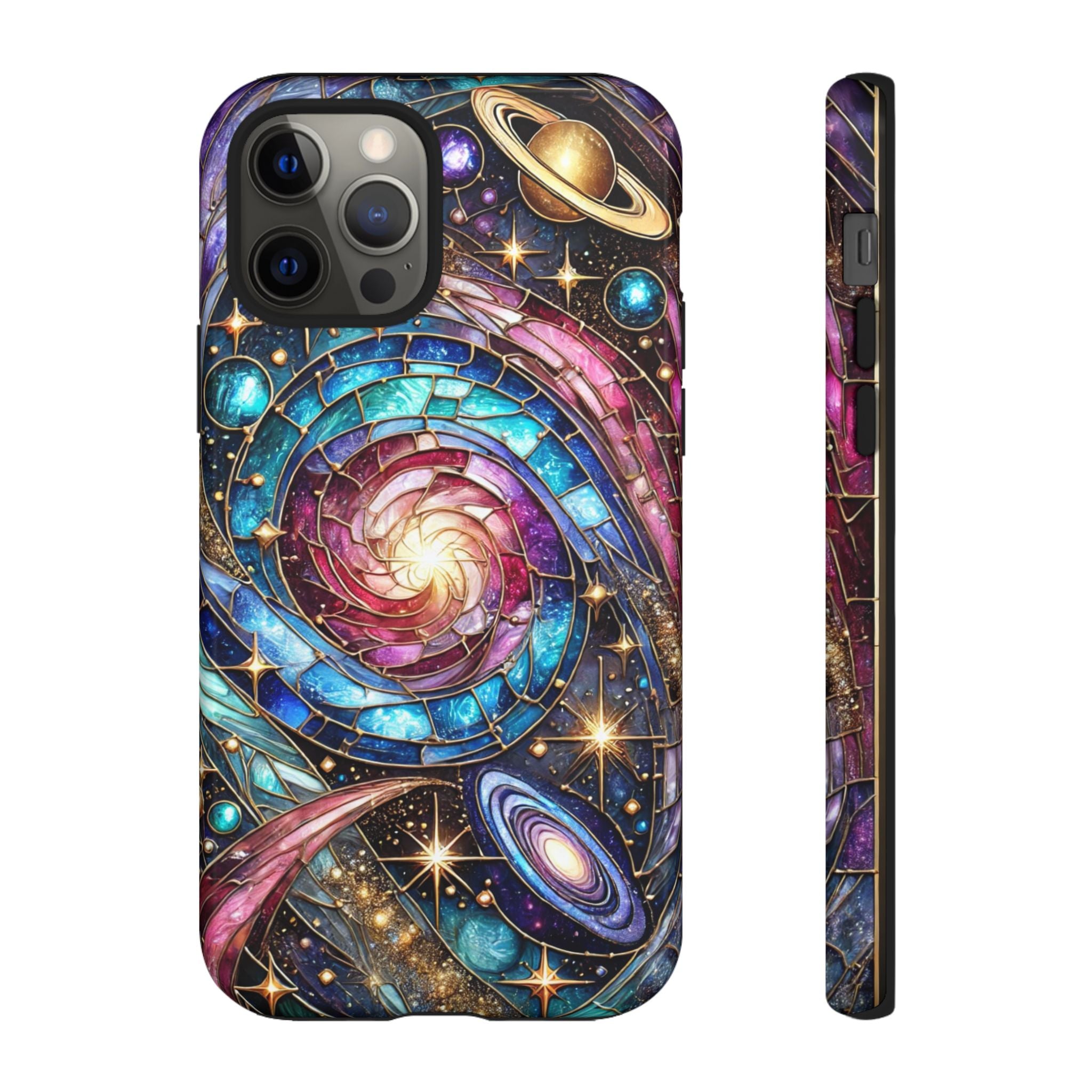 Stained Glass Celestial iPhone Case – Galaxy 3D Full-Wrap Protective Phone Cover