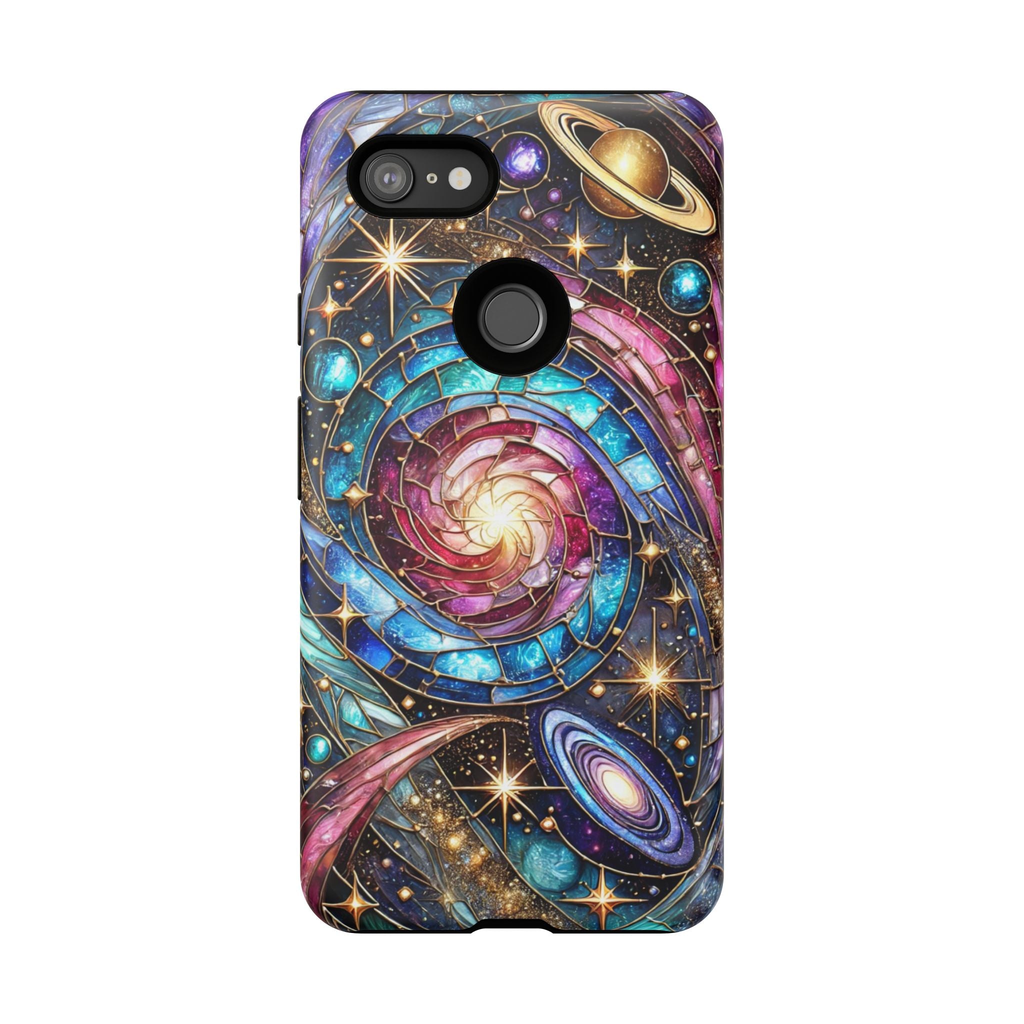Stained Glass Celestial Android Phone Case – 3D Galaxy Full-Wrap Protective Cover with TPU Liner