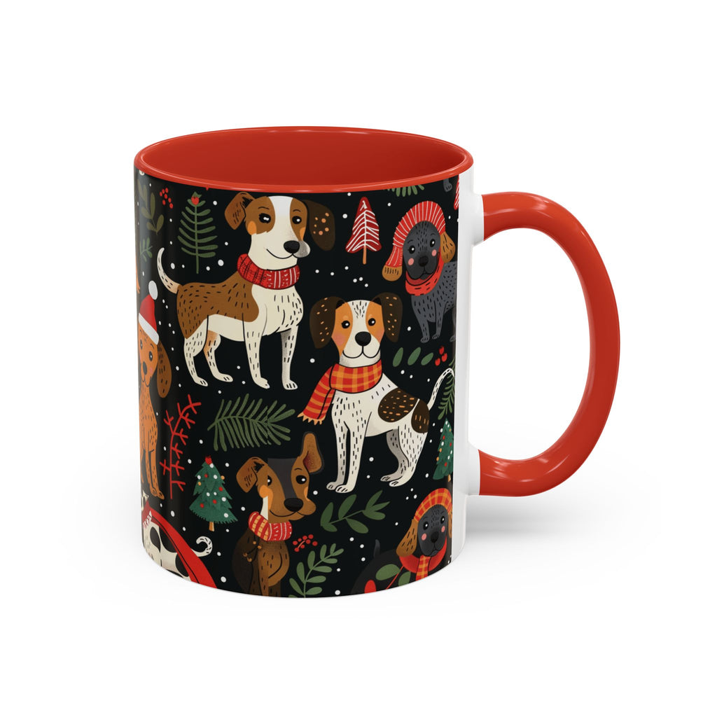 Holiday Dogs Coffee Mug — Festive Dachshund & Beagle Pattern (11/15oz)